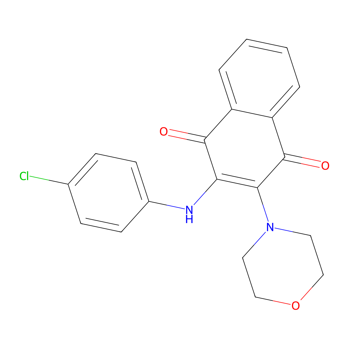 2-((4-Chlorophenyl)amino)-3-morpholinonaphthalene-1,4-dione molecular structure, CAS 307541-98-6