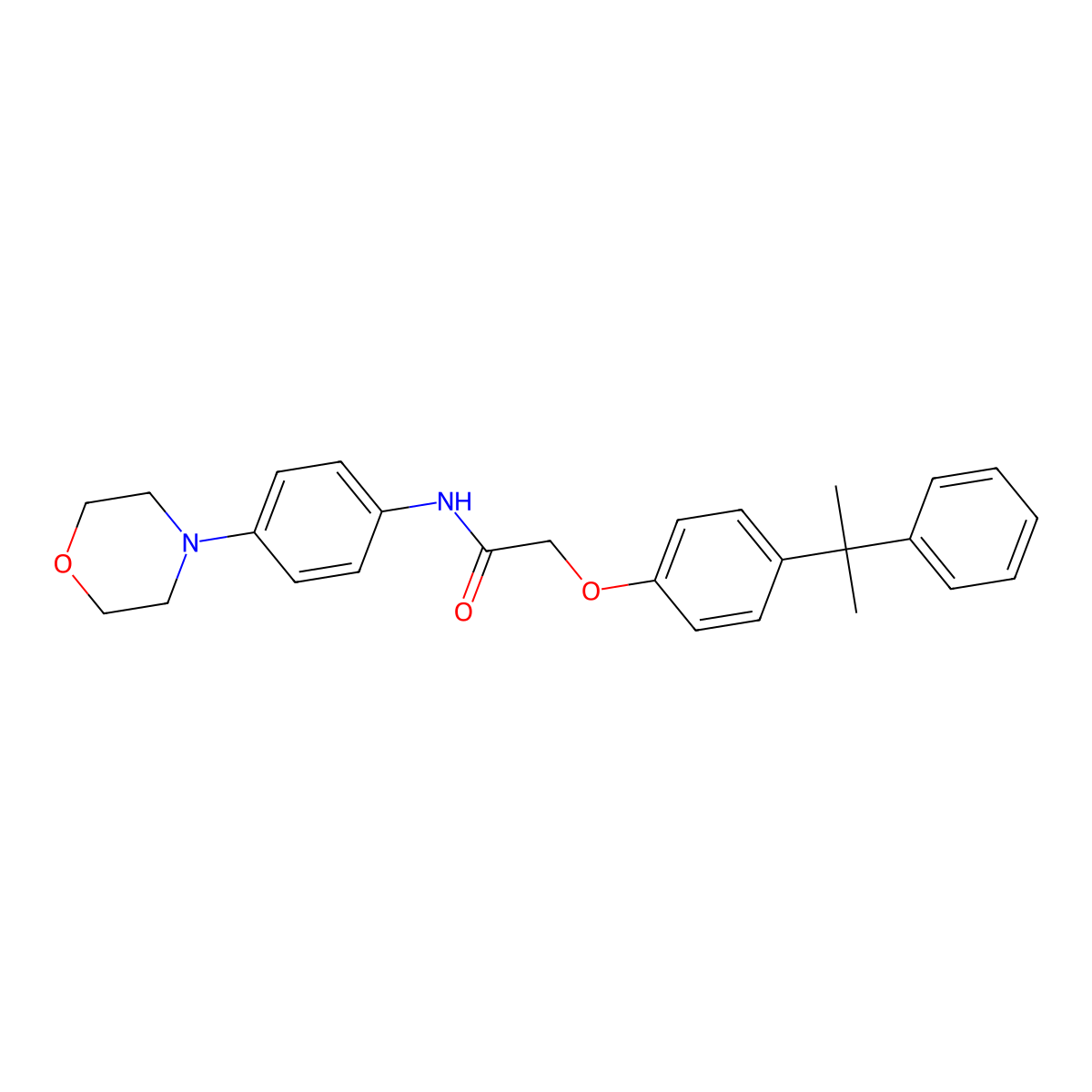 N-(4-morpholin-4-ylphenyl)-2-[4-(2-phenylpropan-2-yl)phenoxy]acetamide molecular structure, CAS 307543-33-5