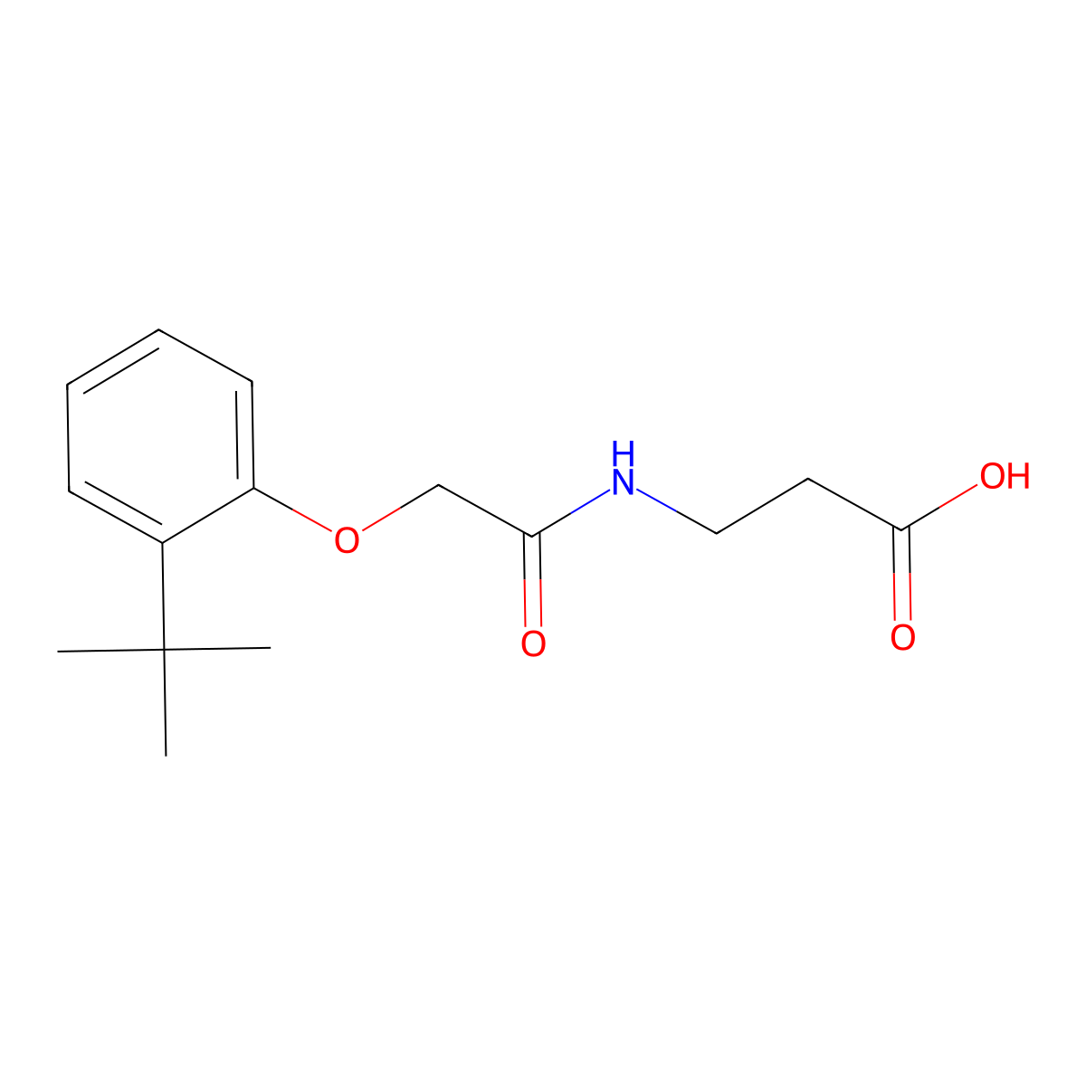 3-[2-(2-tert-Butyl-phenoxy)-acetylamino]-propionic acid molecular structure, CAS 307543-35-7