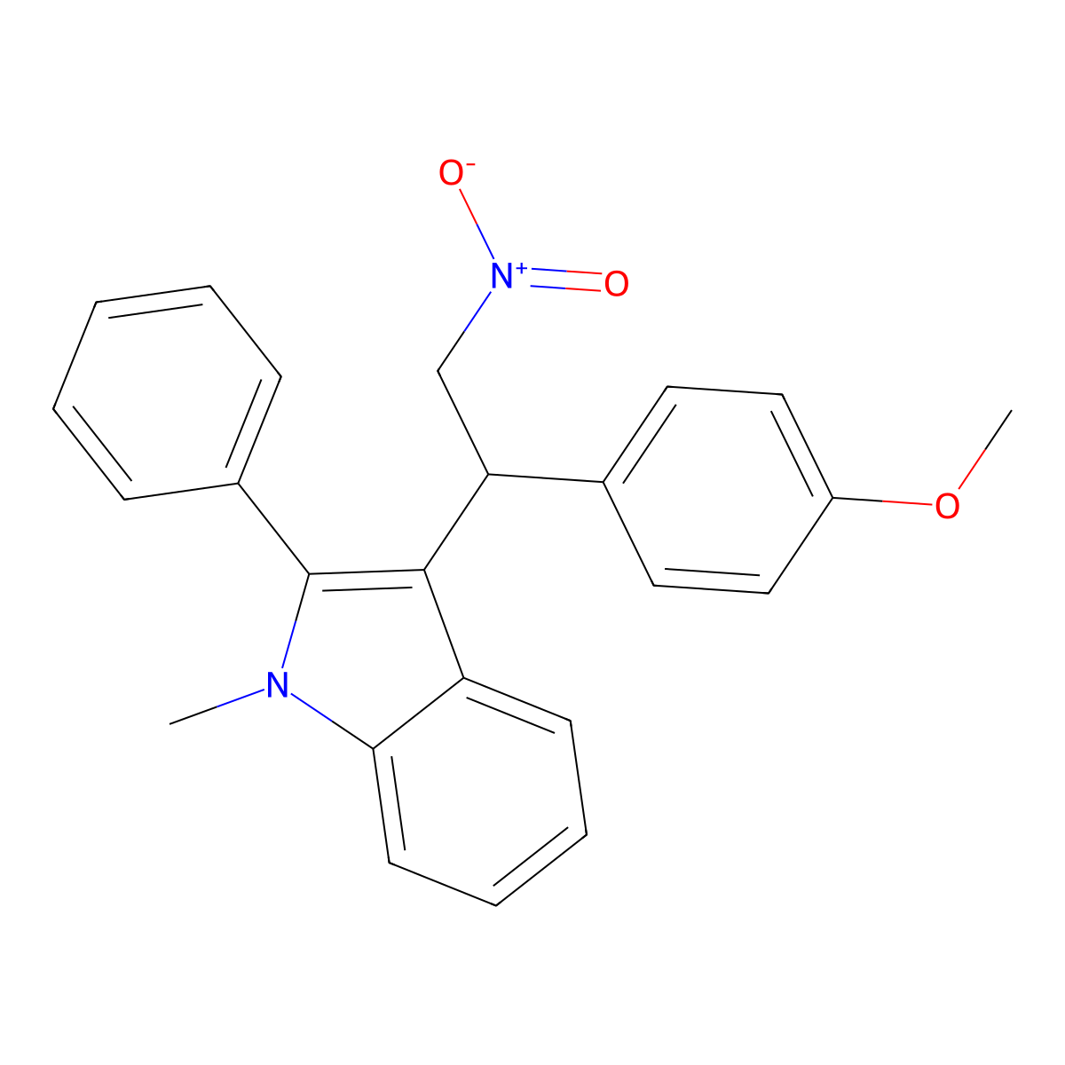 3-[1-(4-methoxyphenyl)-2-nitroethyl]-1-methyl-2-phenyl-1H-indole molecular structure, CAS 307543-37-9