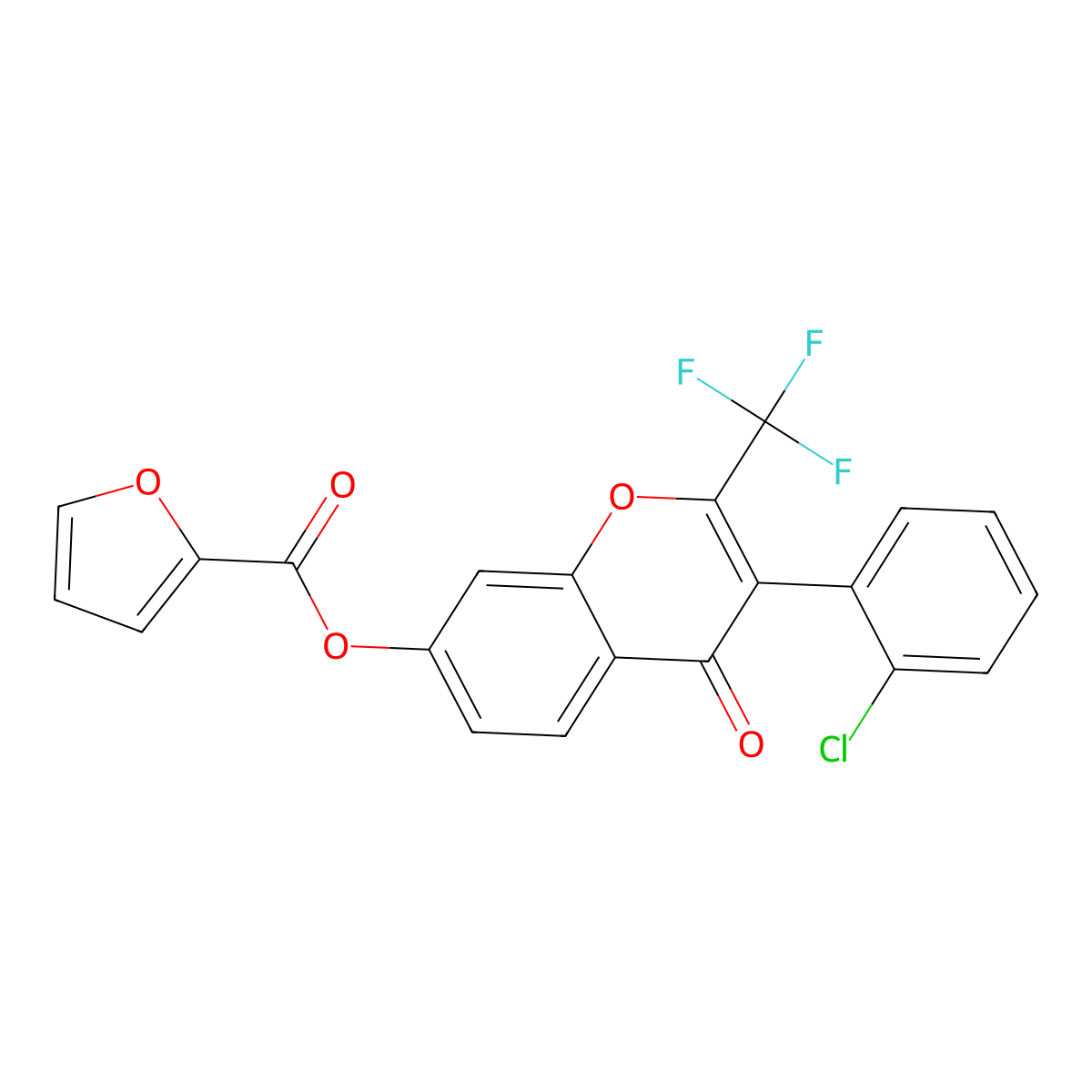 [3-(2-Chlorophenyl)-4-oxo-2-(trifluoromethyl)chromen-7-yl] furan-2-carboxylate molecular structure, CAS 307544-01-0