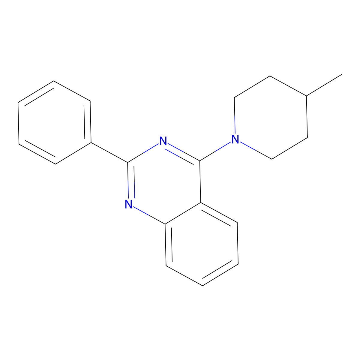 4-(4-Methyl-1-piperidinyl)-2-phenylquinazoline molecular structure, CAS 307544-24-7