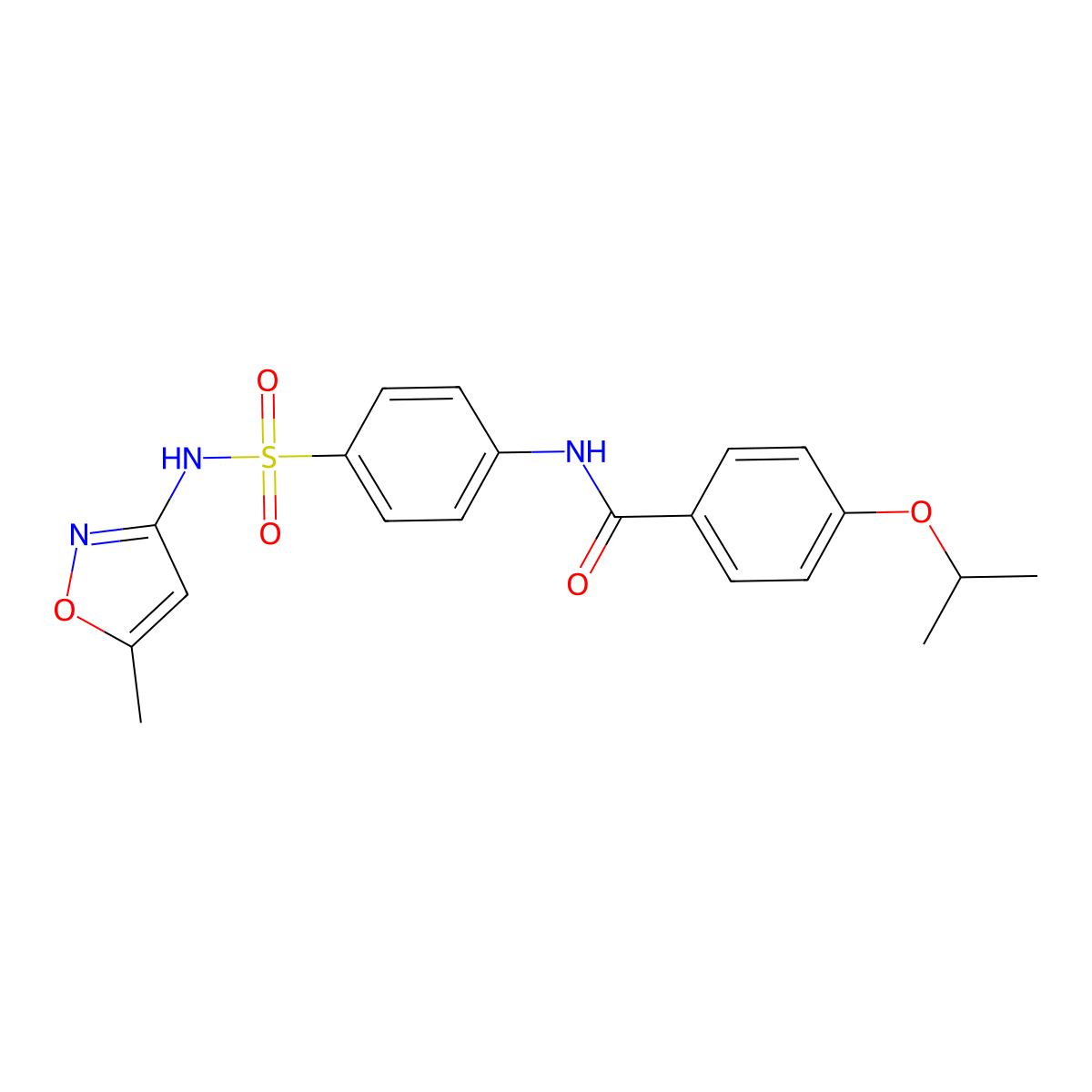 4-isopropoxy-N-(4-(N-(5-methylisoxazol-3-yl)sulfamoyl)phenyl)benzamide molecular structure, CAS 307544-36-1