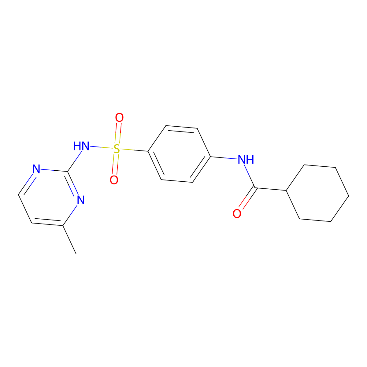 N-[4-[(4-methylpyrimidin-2-yl)sulfamoyl]phenyl]cyclohexanecarboxamide molecular structure, CAS 307544-40-7