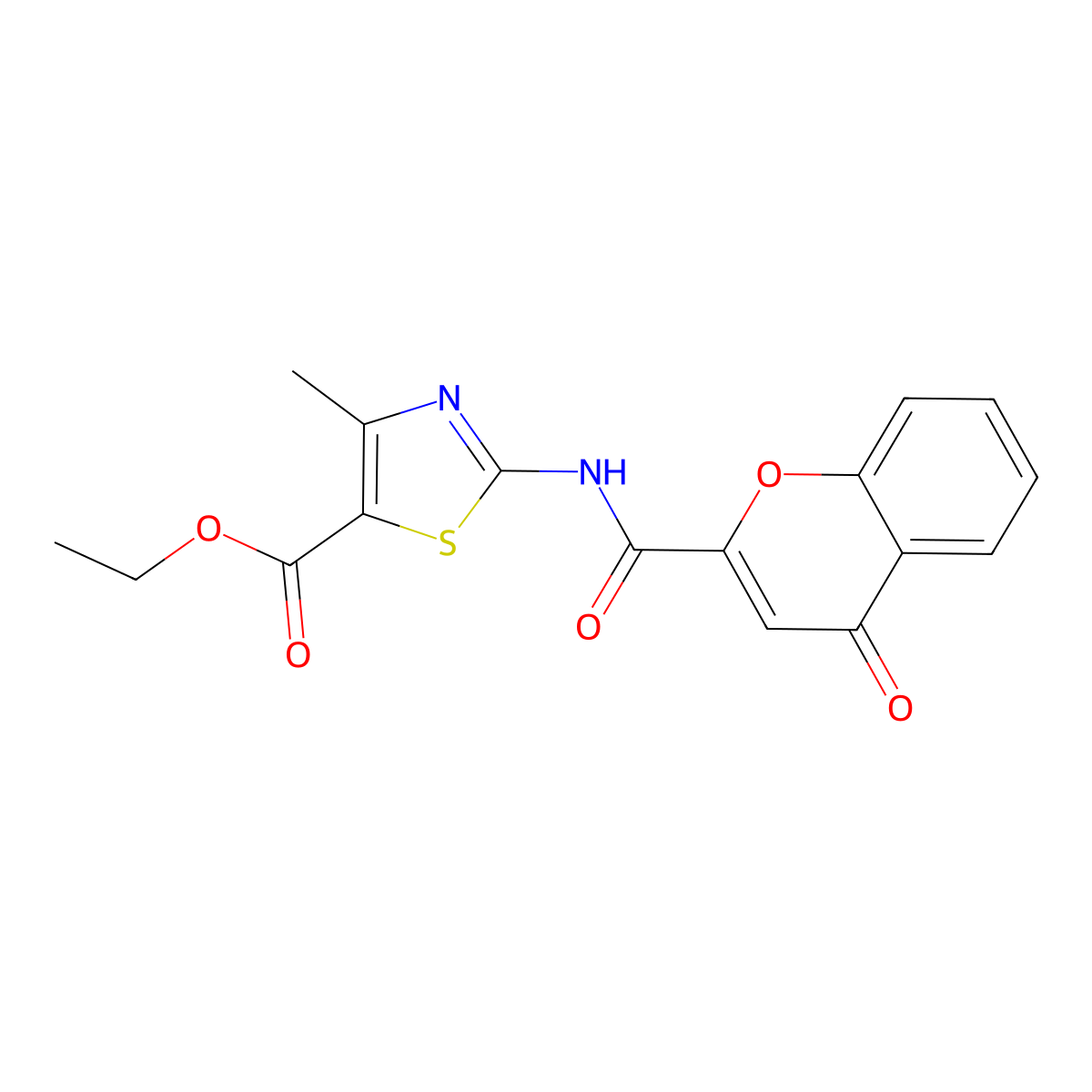 ethyl 4-methyl-2-{[(4-oxo-4H-chromen-2-yl)carbonyl]amino}-1,3-thiazole-5-carboxylate molecular structure, CAS 307544-41-8