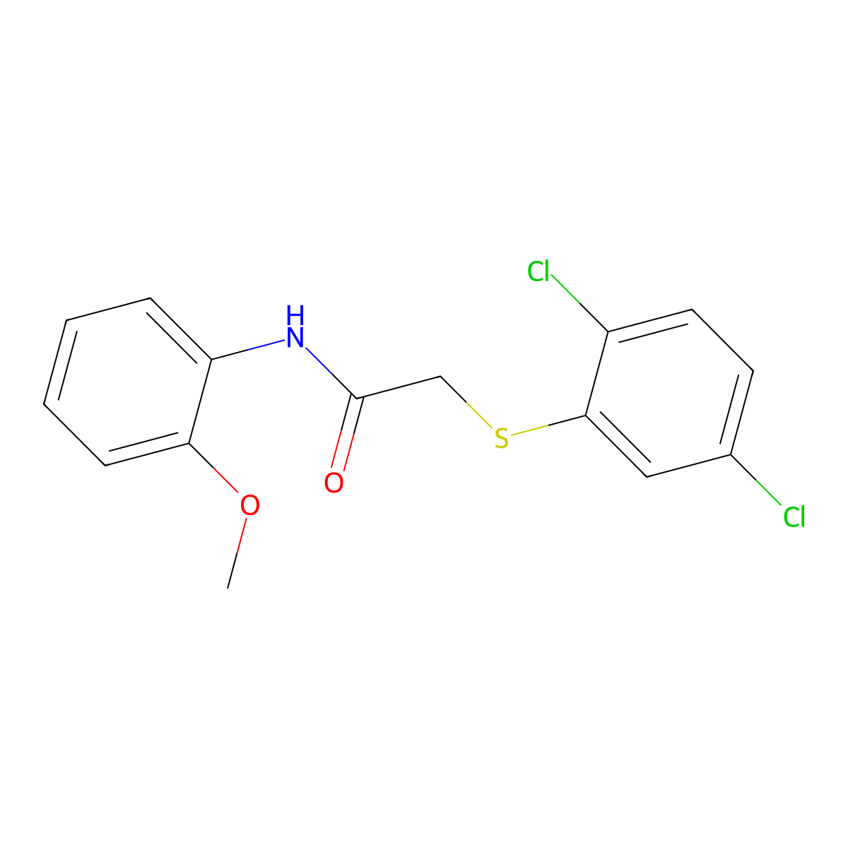 2-(2,5-dichlorophenyl)sulfanyl-N-(2-methoxyphenyl)acetamide molecular structure, CAS 307544-64-5