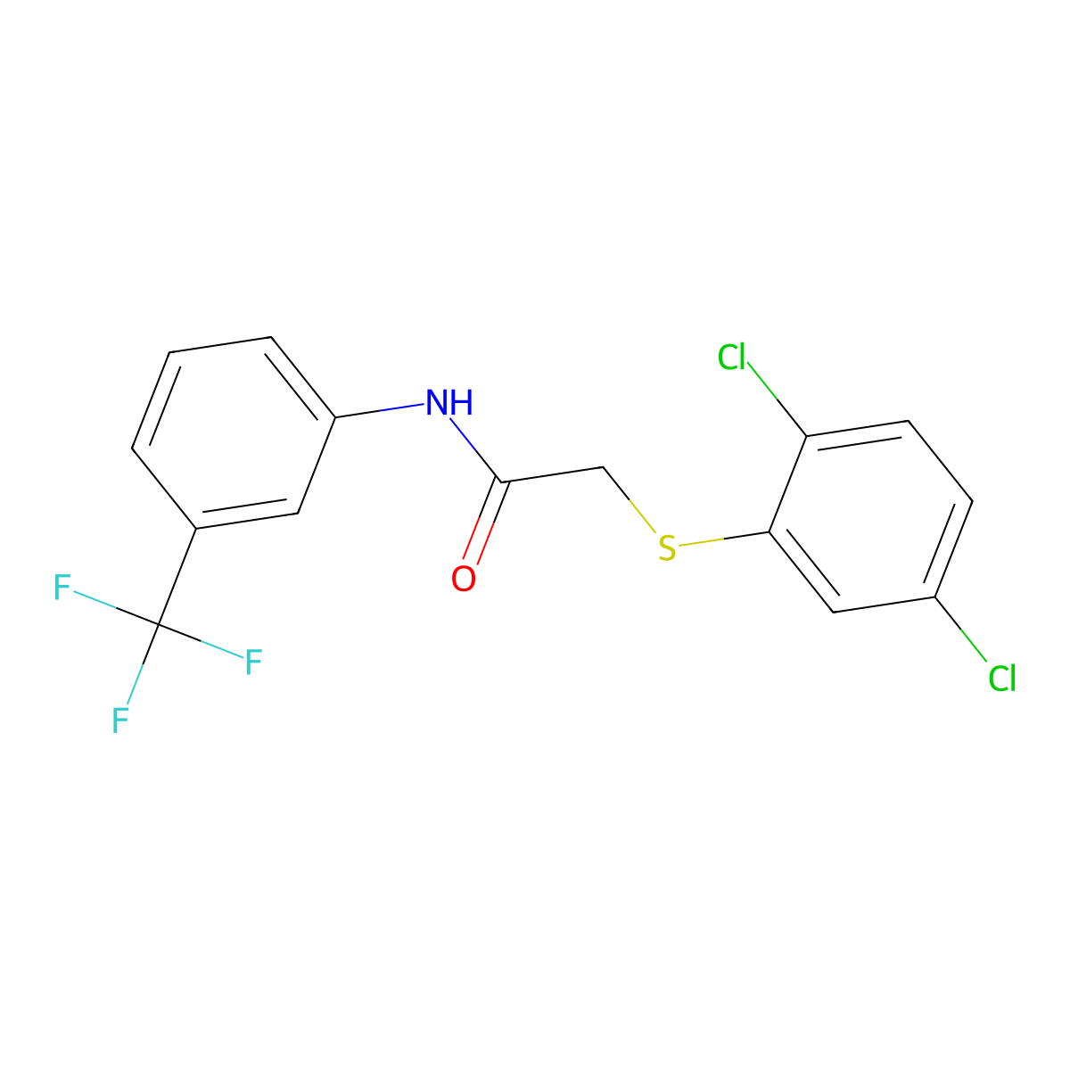 2-(2,5-dichlorophenyl)sulfanyl-N-[3-(trifluoromethyl)phenyl]acetamide molecular structure, CAS 307544-65-6