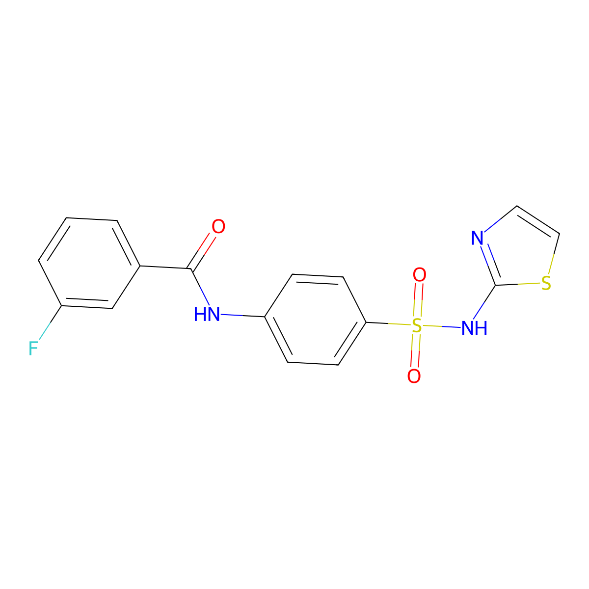 3-Fluoro-N-[4-(thiazol-2-ylsulfamoyl)-phenyl]-benzamide molecular structure, CAS 307544-88-3
