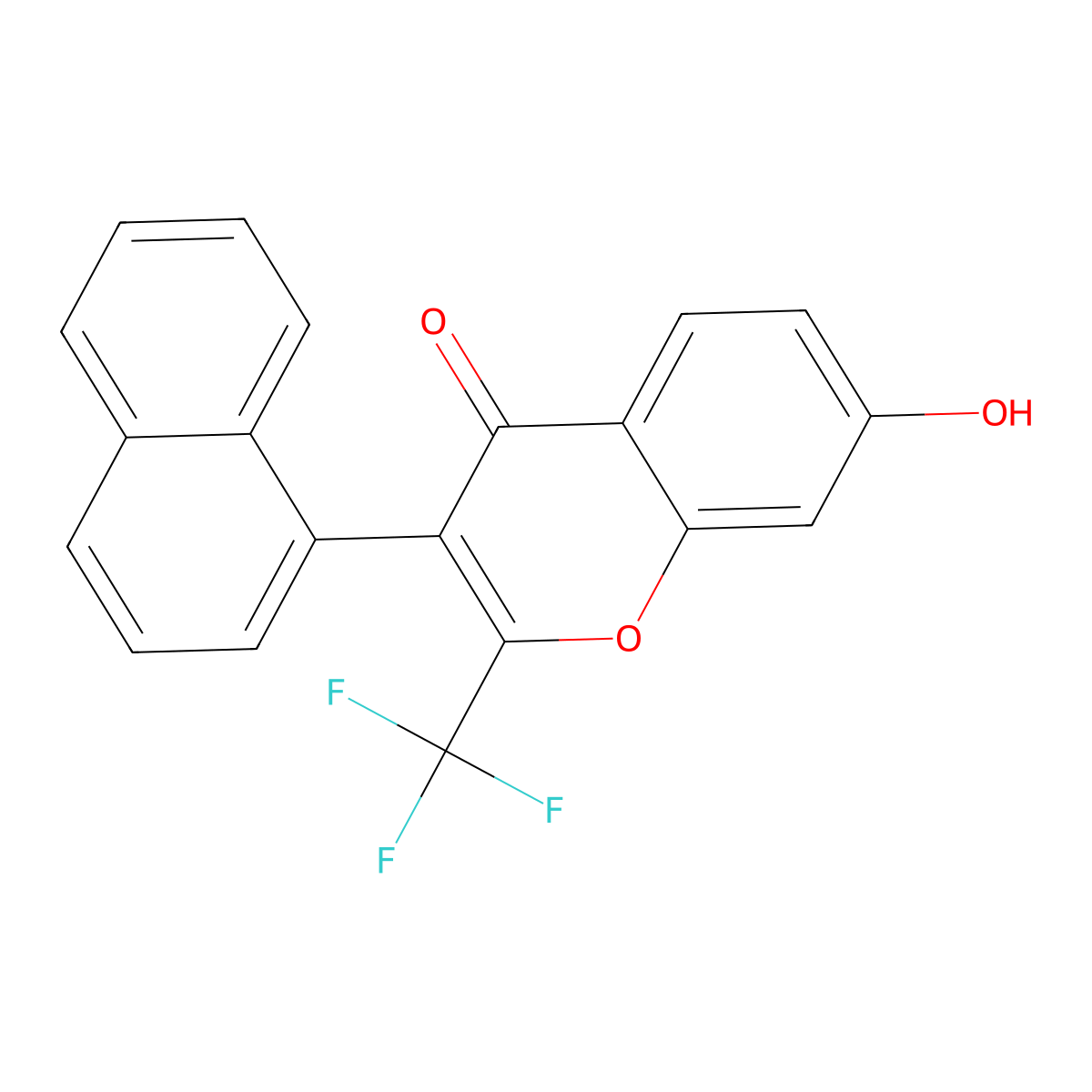 7-hydroxy-3-(naphthalen-1-yl)-2-(trifluoromethyl)-4H-chromen-4-one molecular structure, CAS 307544-91-8