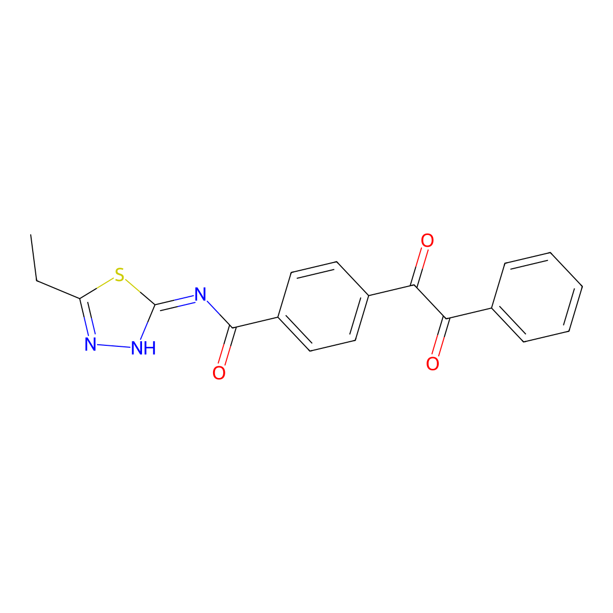 N-(5-ethyl-1,3,4-thiadiazol-2-yl)-4-[oxo(phenyl)acetyl]benzamide molecular structure, CAS 307544-93-0