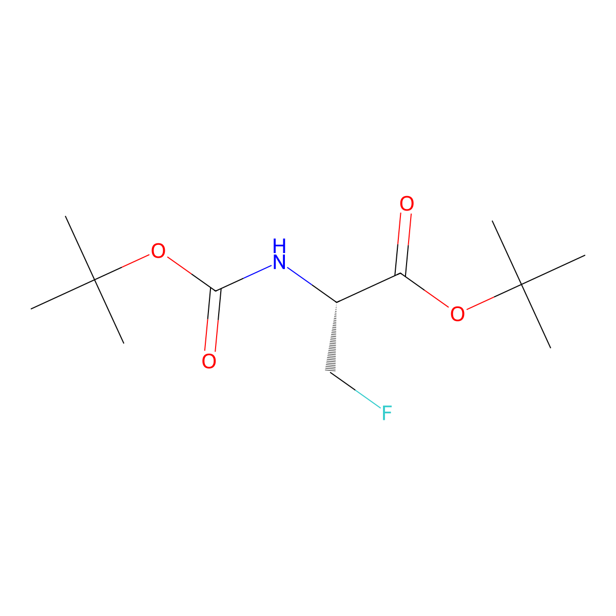 tert-butyl (R)-2-((tert-butoxycarbonyl)amino)-3-fluoropropanoate molecular structure, CAS 3075449-88-3