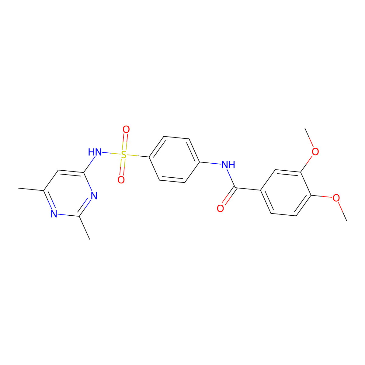 N-[4-(2,6-Dimethyl-pyrimidin-4-ylsulfamoyl)-phenyl]-3,4-dimethoxy-benzamide molecular structure, CAS 307545-08-0
