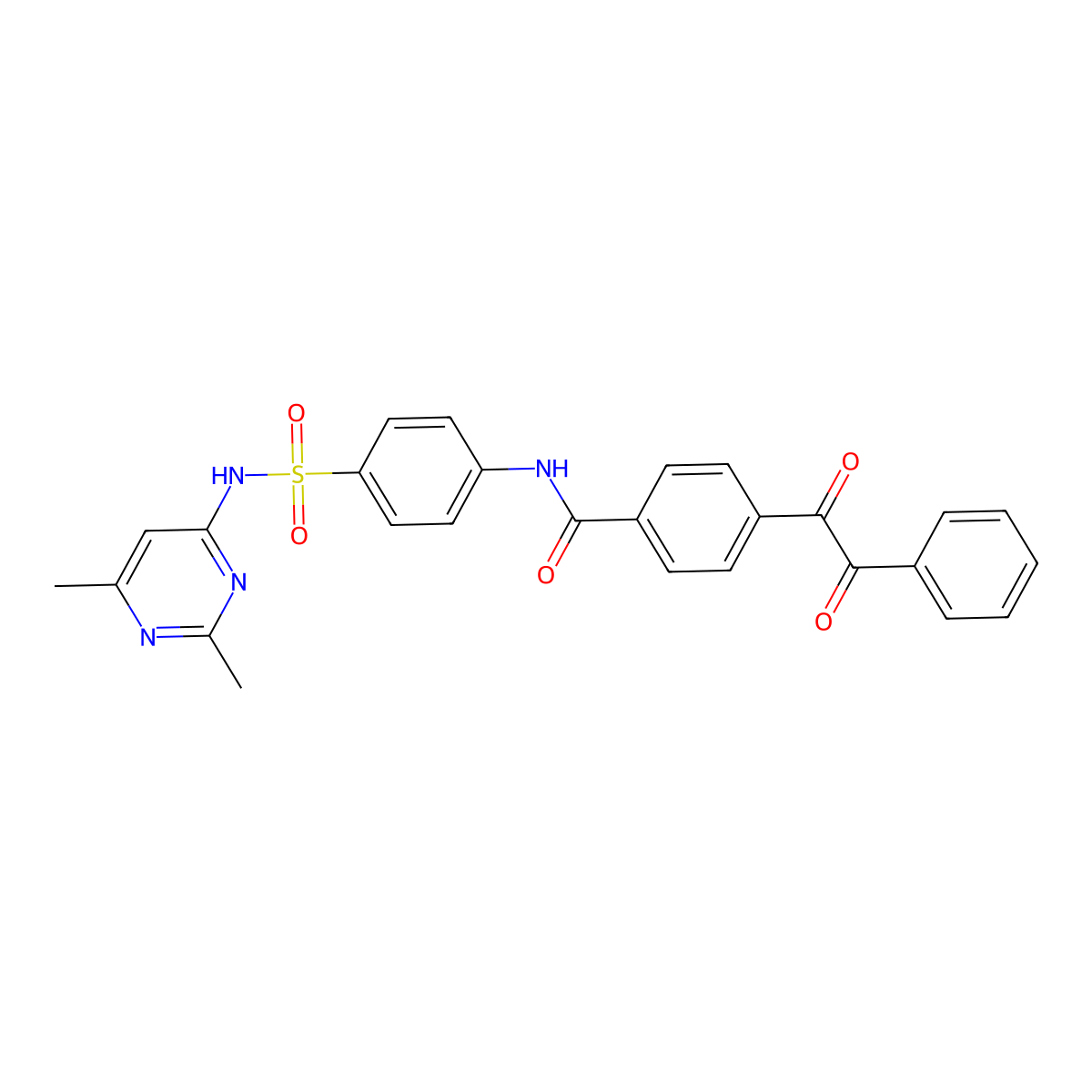 N-{4-[(2,6-dimethylpyrimidin-4-yl)sulfamoyl]phenyl}-4-[oxo(phenyl)acetyl]benzamide molecular structure, CAS 307545-10-4