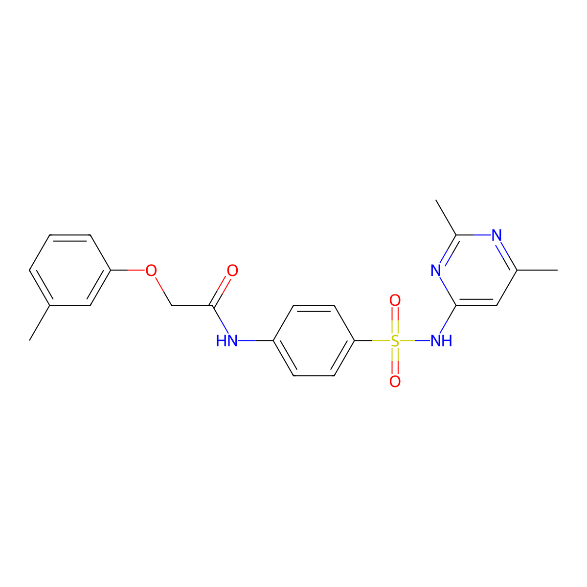 N-[4-(2,6-Dimethyl-pyrimidin-4-ylsulfamoyl)-phenyl]-2-m-tolyloxy-acetamide molecular structure, CAS 307545-13-7