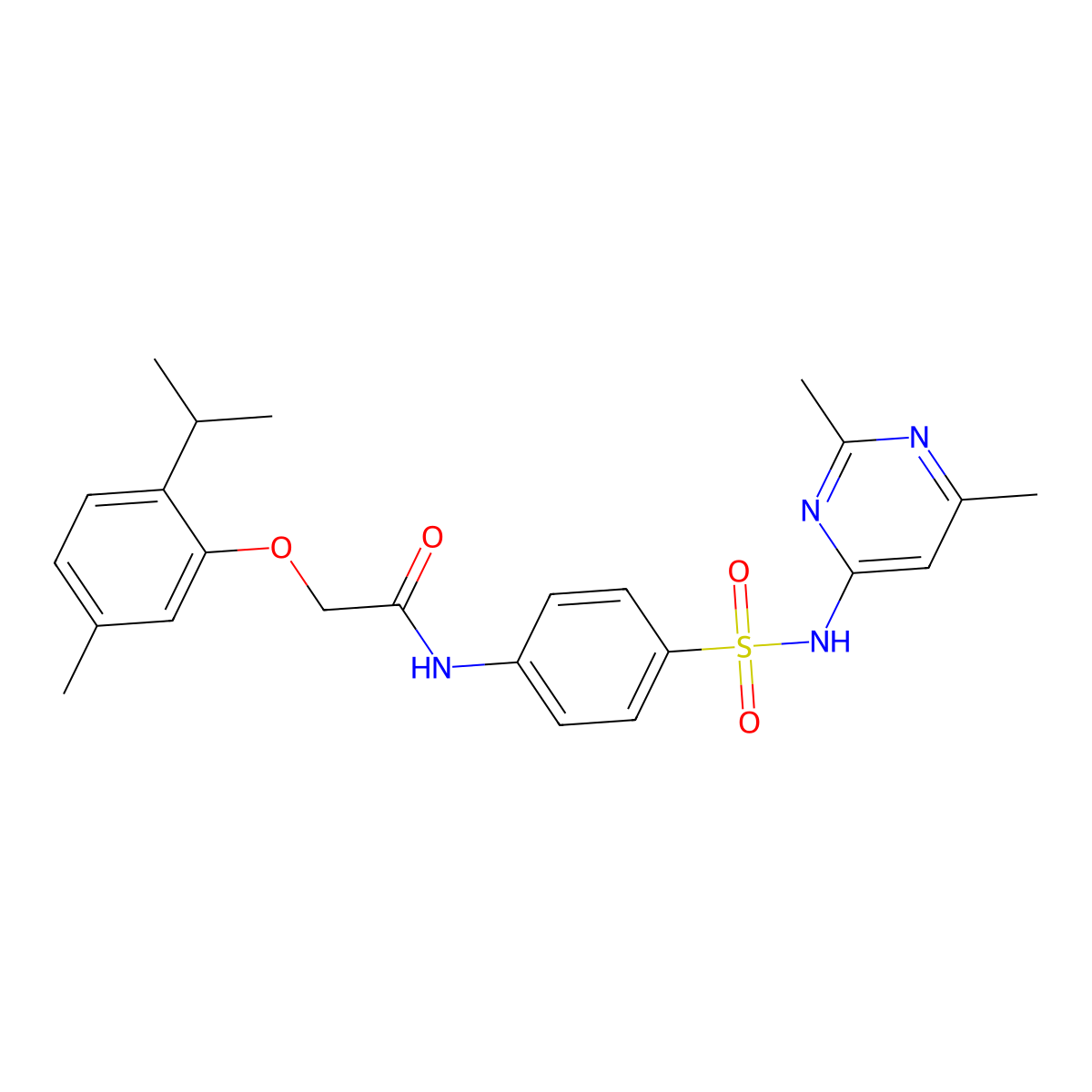 N-[4-[(2,6-dimethylpyrimidin-4-yl)sulfamoyl]phenyl]-2-(5-methyl-2-propan-2-ylphenoxy)acetamide molecular structure, CAS 307545-14-8