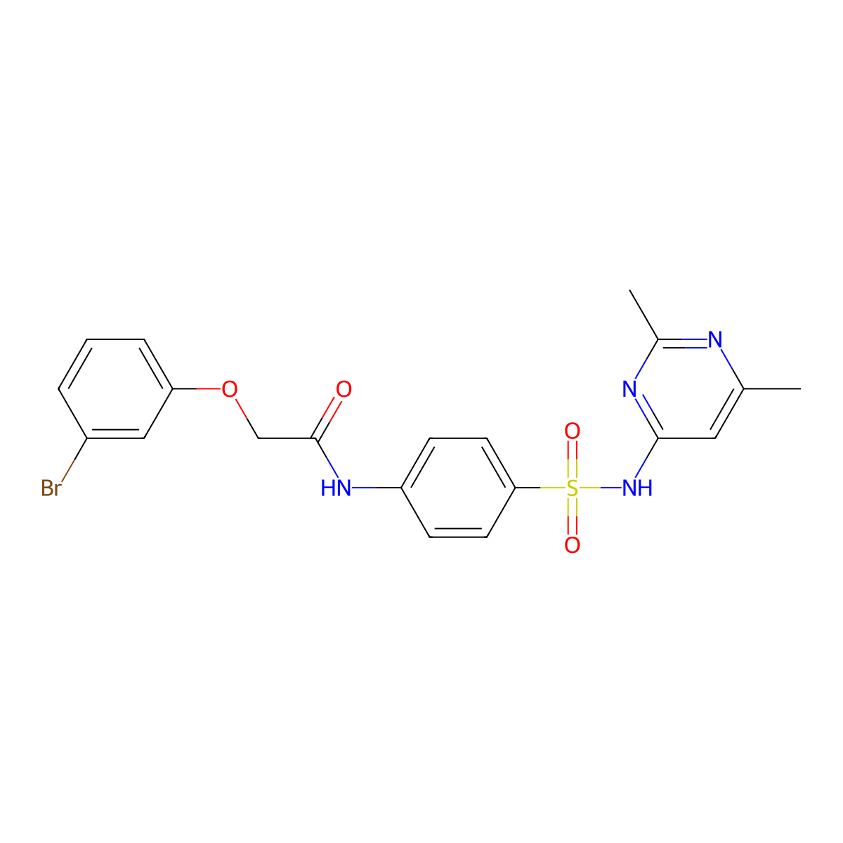 2-(3-bromophenoxy)-N-{4-[(2,6-dimethylpyrimidin-4-yl)sulfamoyl]phenyl}acetamide molecular structure, CAS 307545-18-2