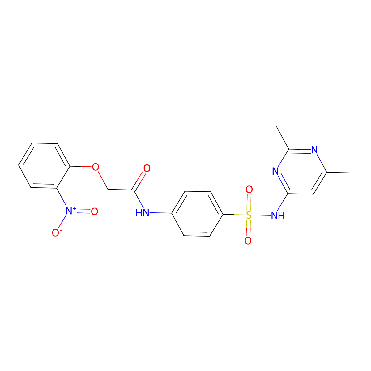 N-[4-[(2,6-dimethylpyrimidin-4-yl)sulfamoyl]phenyl]-2-(2-nitrophenoxy)acetamide molecular structure, CAS 307545-19-3