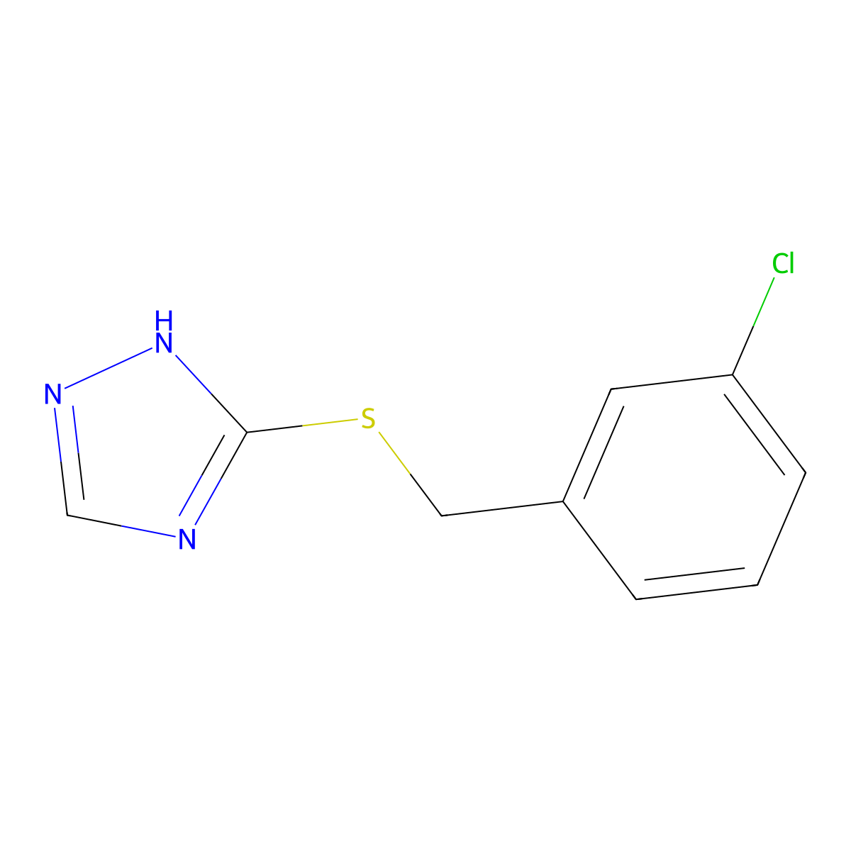 5-[(3-chlorobenzyl)sulfanyl]-1H-1,2,4-triazole molecular structure, CAS 307545-25-1