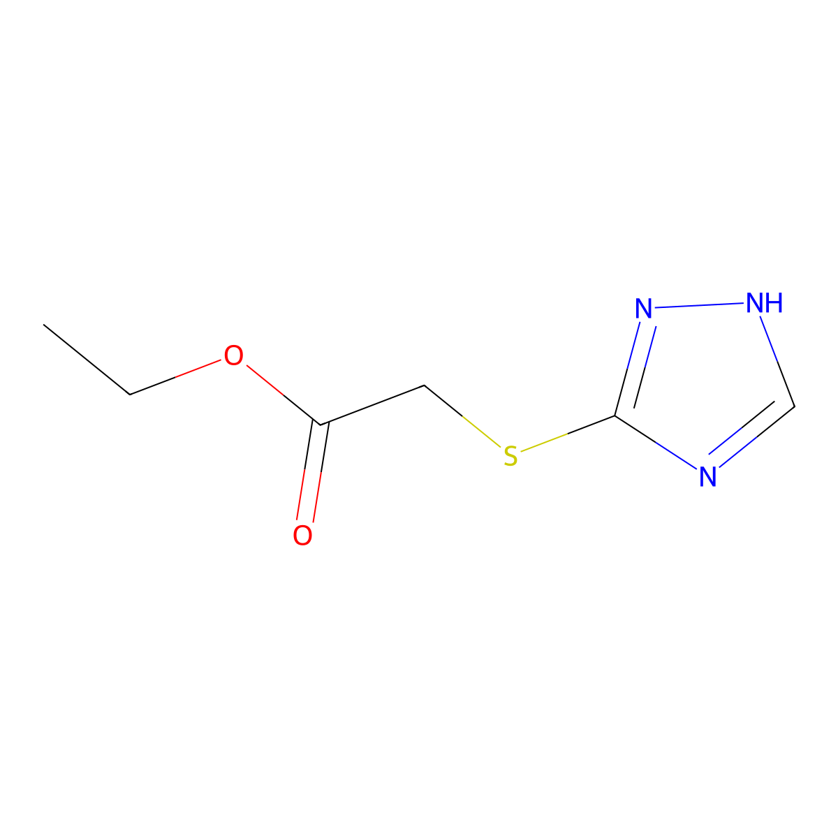 ethyl 2-(1H-1,2,4-triazol-3-ylsulfanyl)acetate molecular structure, CAS 307545-28-4