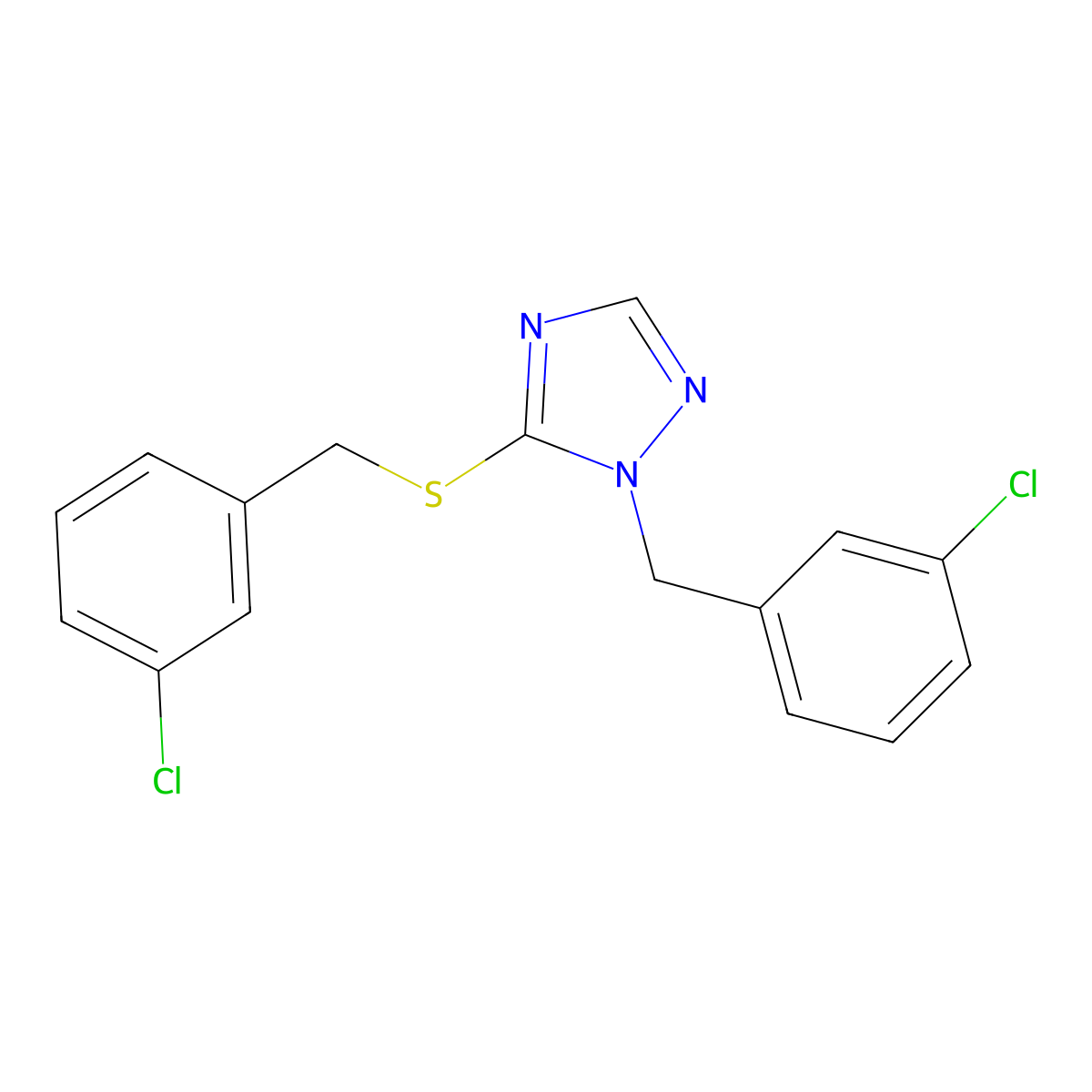 1-(3-chlorobenzyl)-5-((3-chlorobenzyl)thio)-1H-1,2,4-triazole molecular structure, CAS 307545-29-5