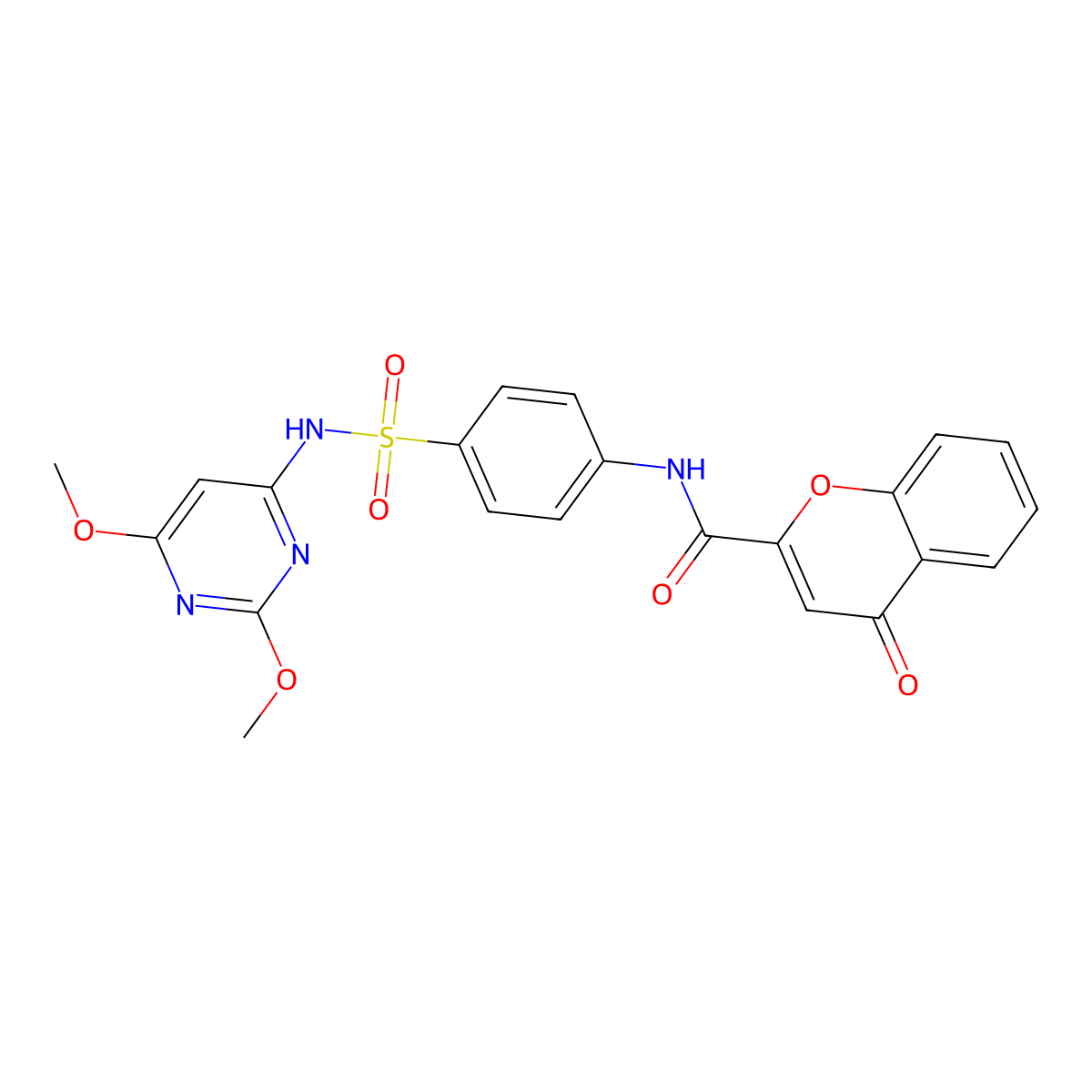 N-{4-[(2,6-dimethoxypyrimidin-4-yl)sulfamoyl]phenyl}-4-oxo-4H-chromene-2-carboxamide molecular structure, CAS 307545-36-4