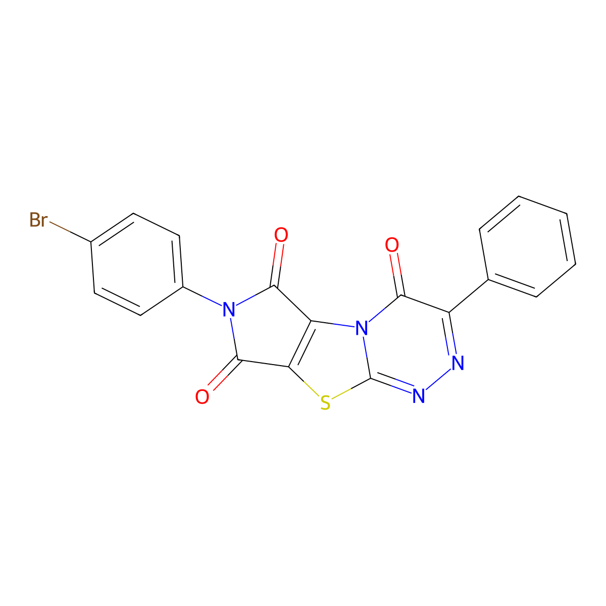 2-(4-Bromophenyl)-7-phenylpyrrolo[3,4][1,3]thiazolo[1,4-b][1,2,4]triazine-1,3,8-trione molecular structure, CAS 307545-46-6