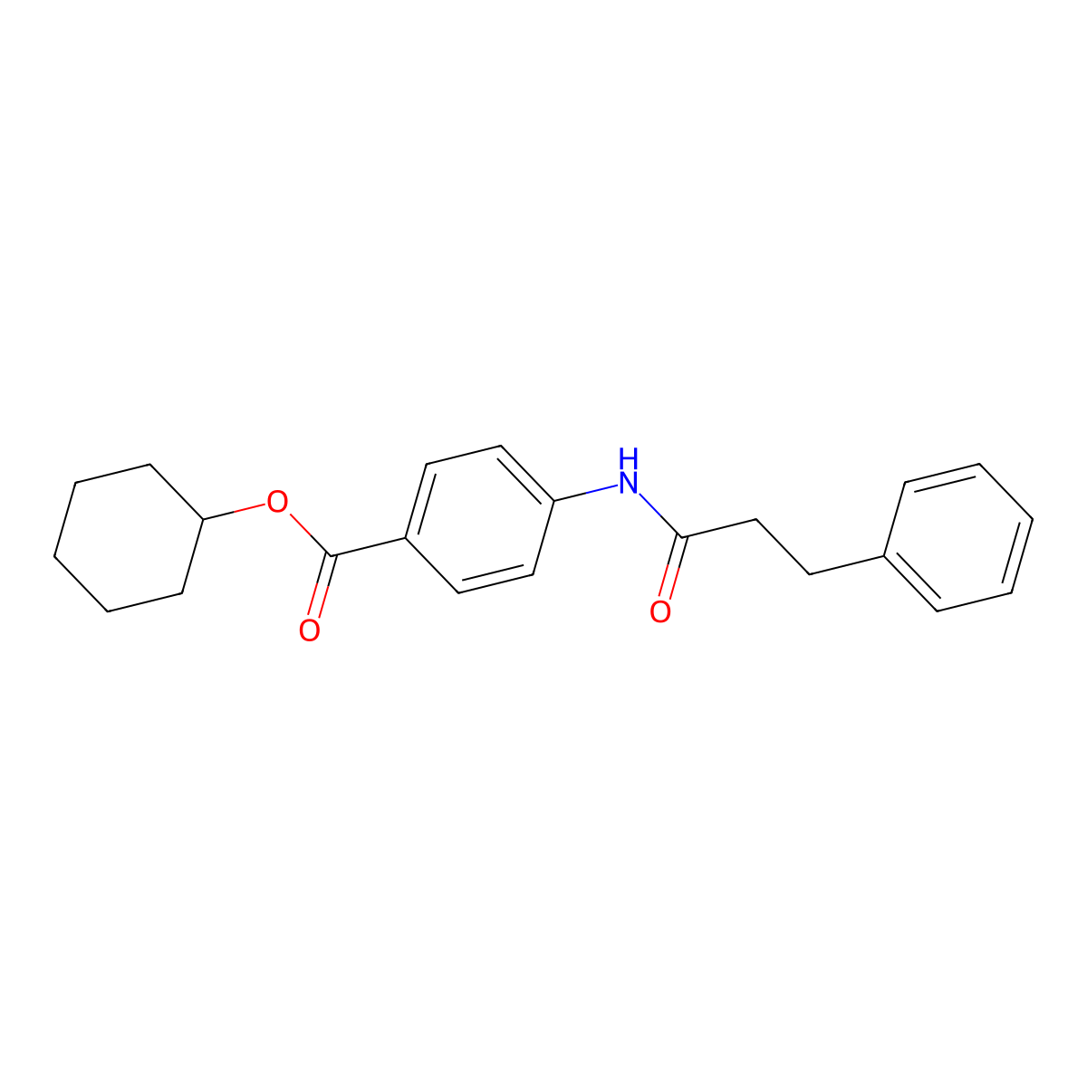 Cyclohexyl 4-(3-phenylpropanoylamino)benzoate molecular structure, CAS 307545-50-2