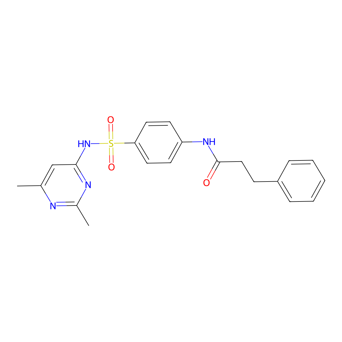N-[4-(2,6-Dimethyl-pyrimidin-4-ylsulfamoyl)-phenyl]-3-phenyl-propionamide molecular structure, CAS 307545-53-5