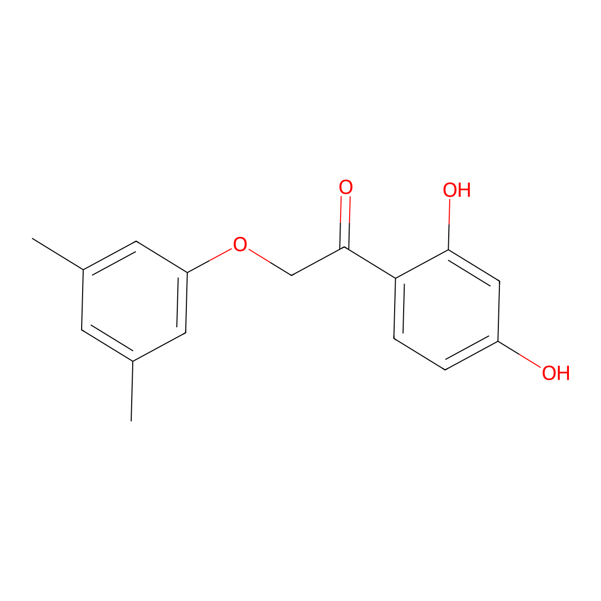 1-(2,4-Dihydroxyphenyl)-2-(3,5-dimethylphenoxy)ethan-1-one molecular structure, CAS 307545-81-9