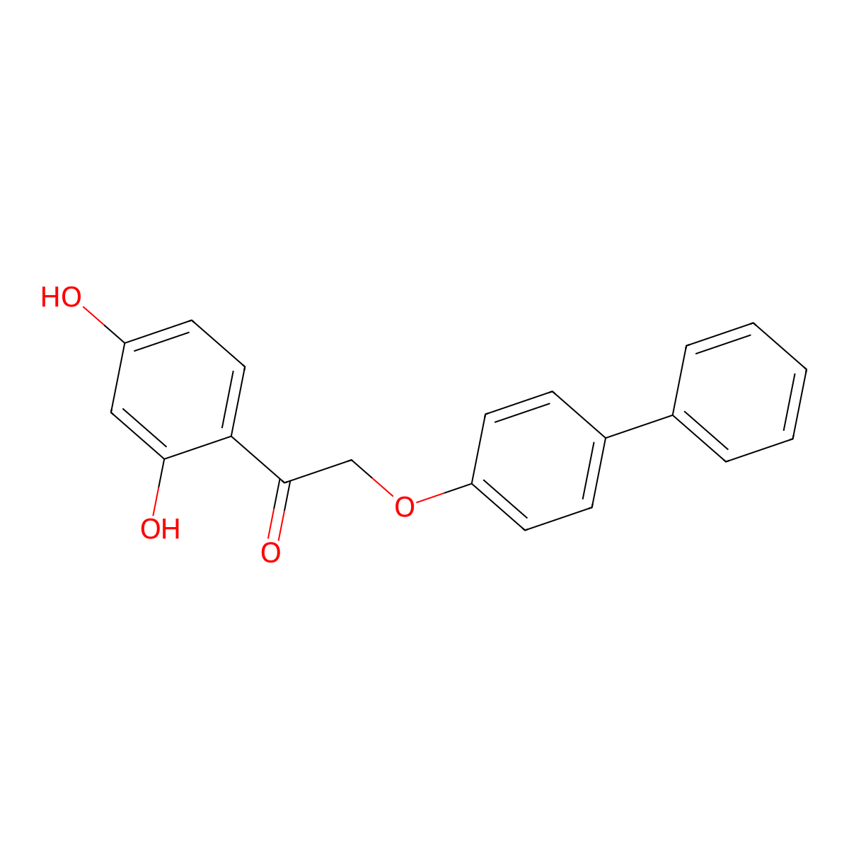 1-(2,4-Dihydroxyphenyl)-2-(4-phenylphenoxy)ethan-1-one molecular structure, CAS 307545-84-2