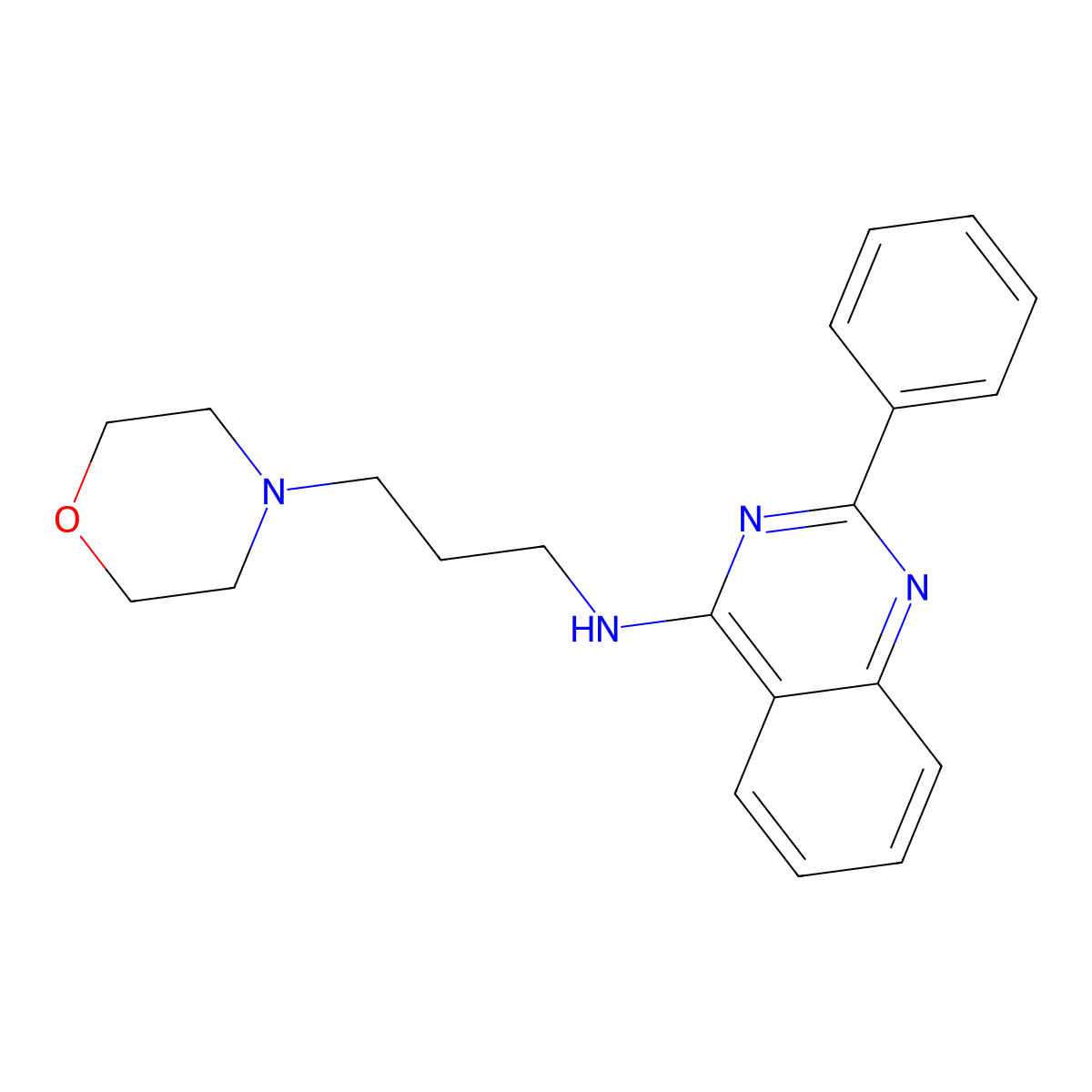 N-[3-(4-morpholinyl)propyl]-2-phenyl-4-quinazolinamine molecular structure, CAS 307545-94-4
