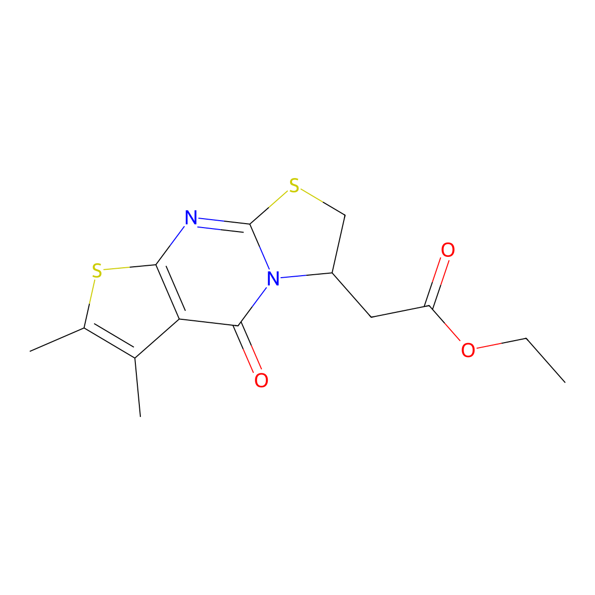 Ethyl 2-{4,5-dimethyl-2-oxo-6,10-dithia-1,8-diazatricyclo[7.3.0.0^{3,7}]dodeca-3(7),4,8-trien-12-yl}acetate molecular structure, CAS 307546-02-7