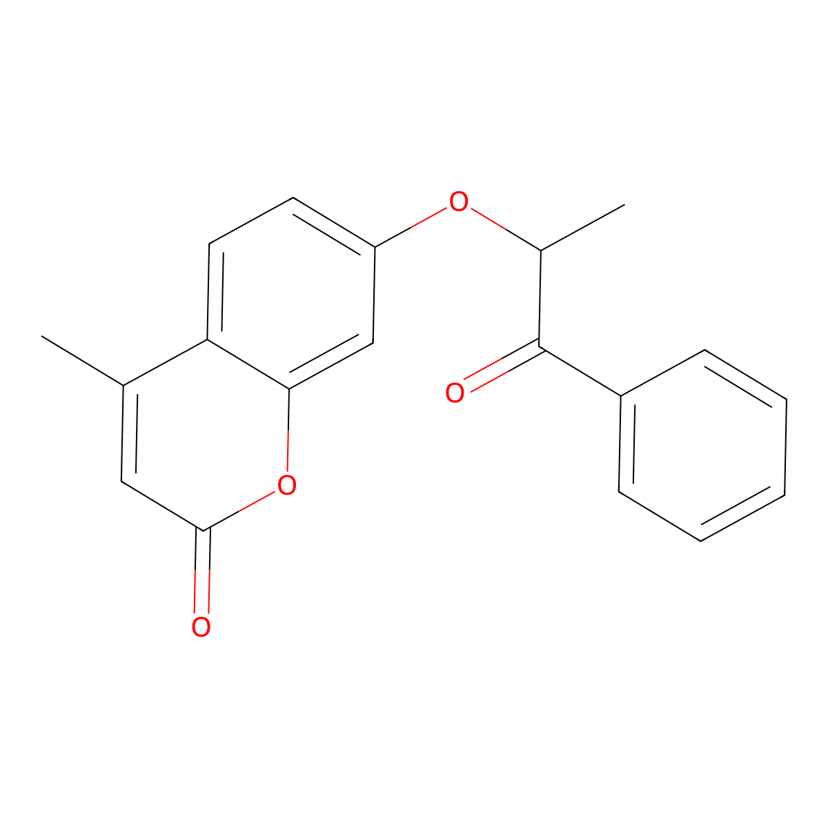 4-Methyl-7-(1-oxo-1-phenylpropan-2-yl)oxychromen-2-one molecular structure, CAS 307546-46-9