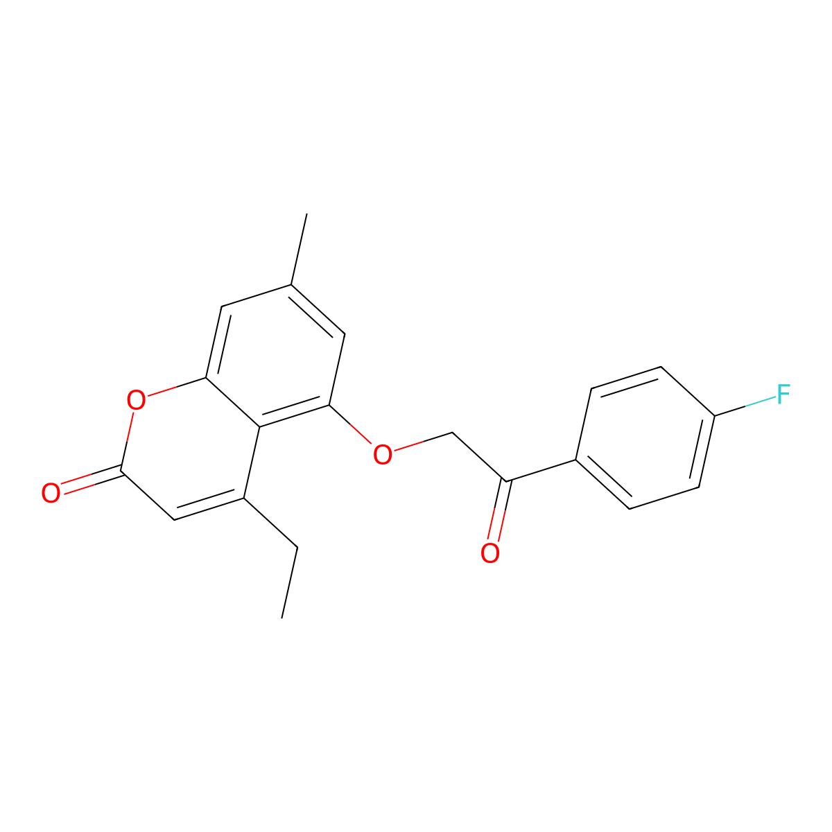 4-ethyl-5-[2-(4-fluorophenyl)-2-oxoethoxy]-7-methyl-2H-chromen-2-one molecular structure, CAS 307546-53-8