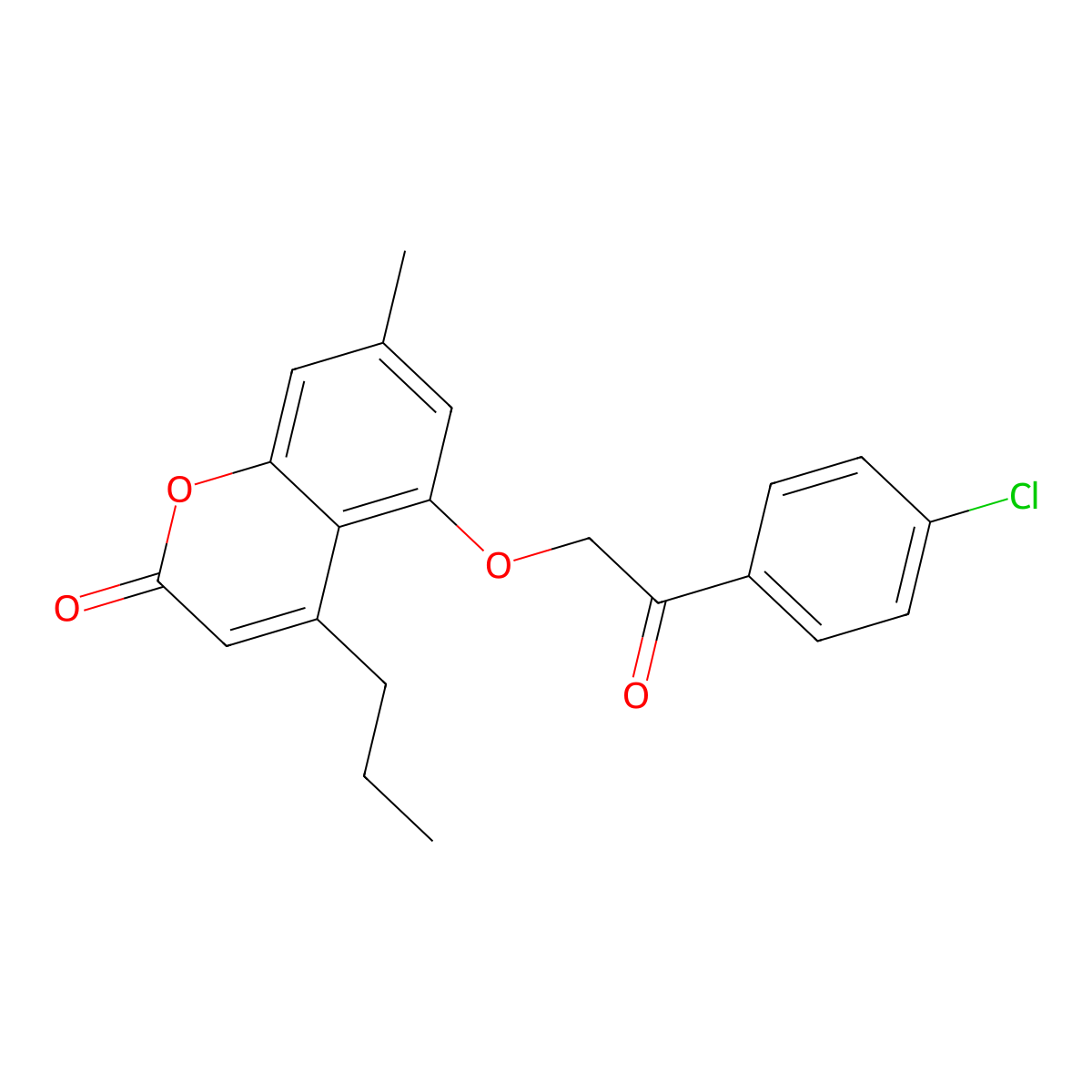 5-[2-(4-chlorophenyl)-2-oxoethoxy]-7-methyl-4-propyl-2H-chromen-2-one molecular structure, CAS 307546-59-4