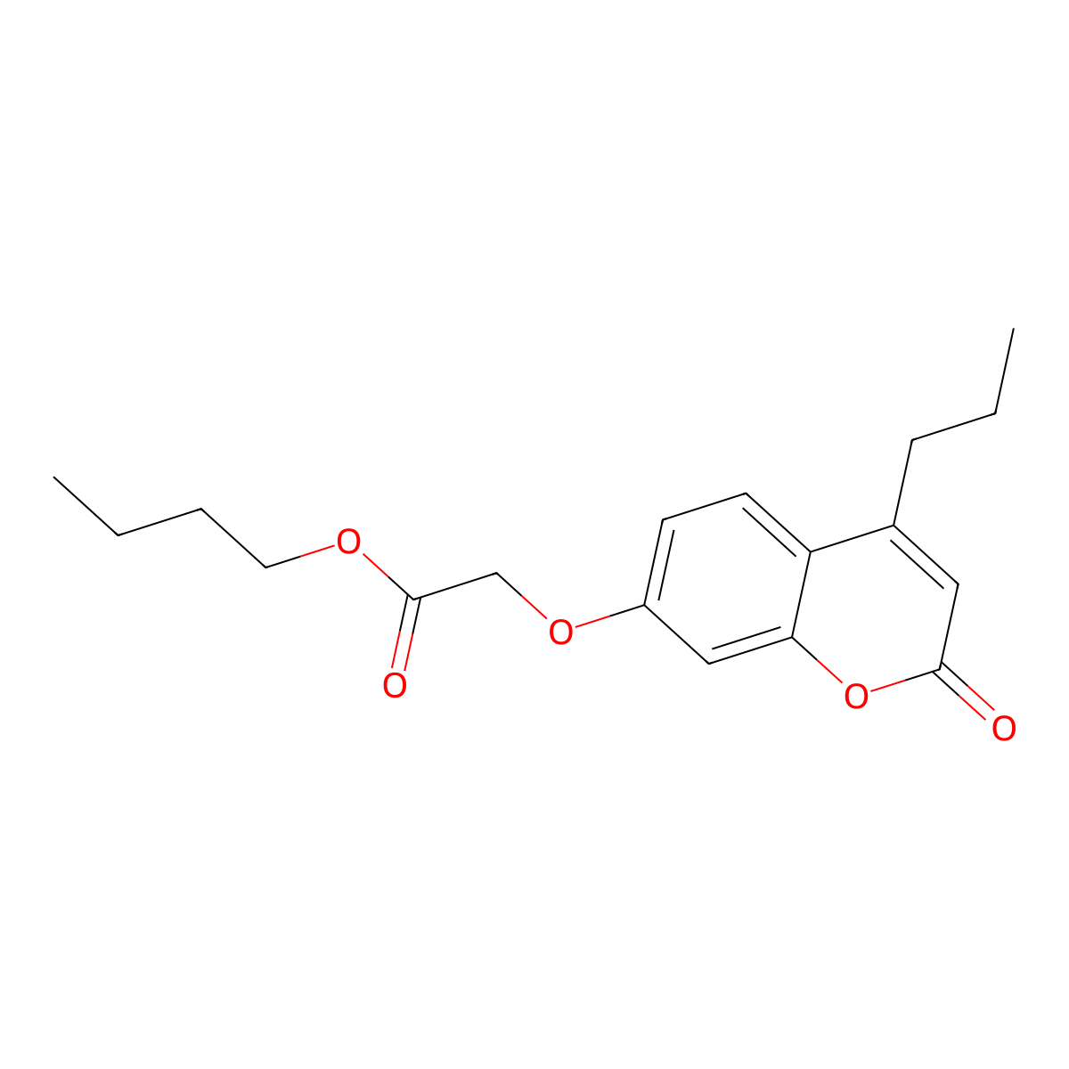 butyl 2-[(2-oxo-4-propyl-2H-chromen-7-yl)oxy]acetate molecular structure, CAS 307546-64-1