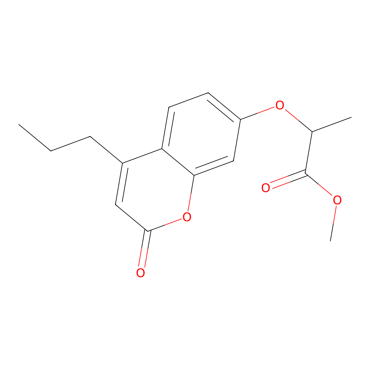 methyl 2-[(2-oxo-4-propyl-2H-chromen-7-yl)oxy]propanoate molecular structure, CAS 307546-66-3