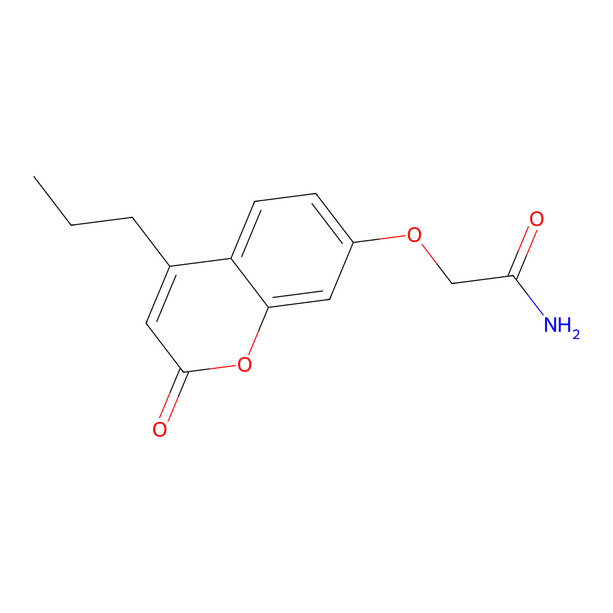2-[(2-oxo-4-propyl-2H-chromen-7-yl)oxy]acetamide molecular structure, CAS 307546-68-5