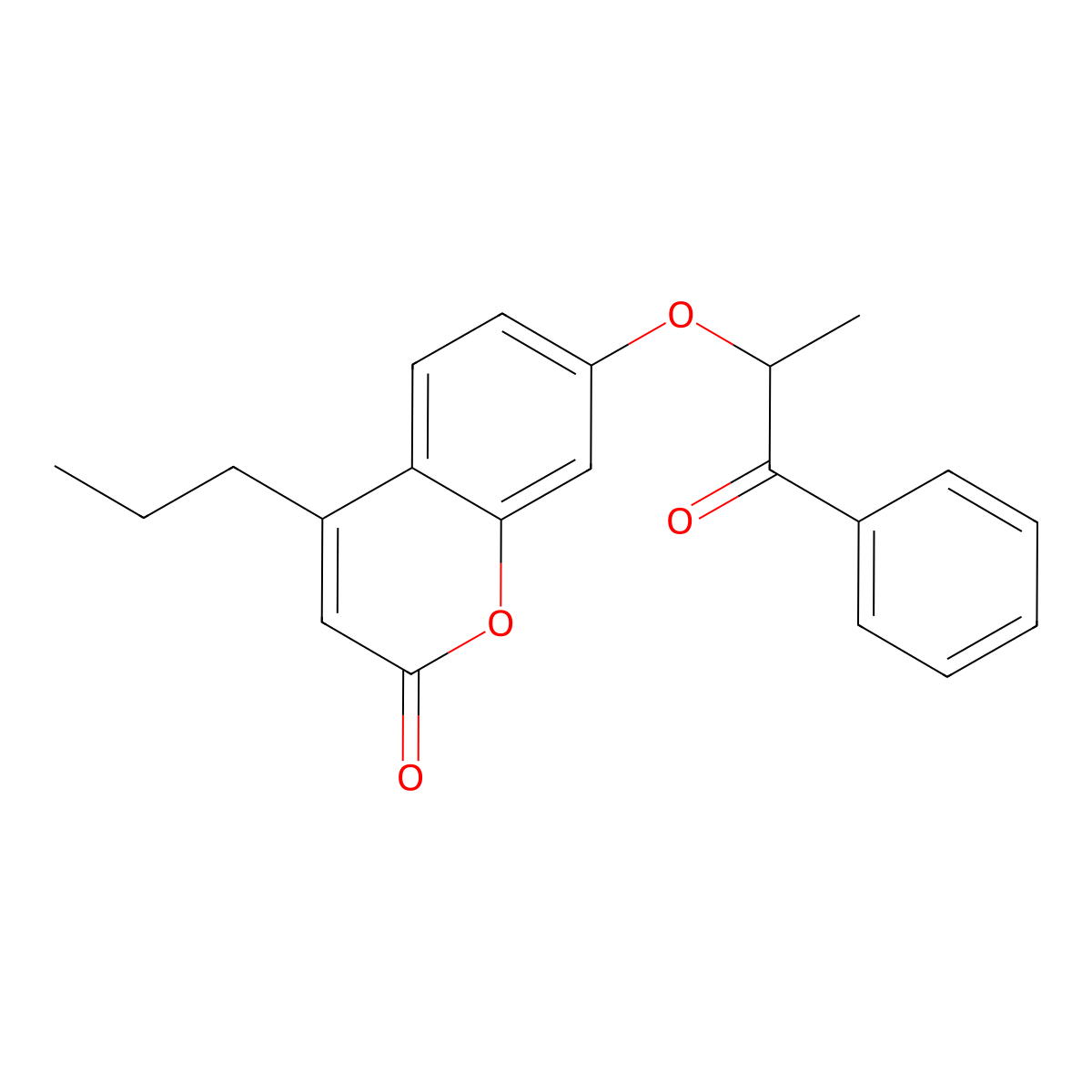 7-[(1-oxo-1-phenylpropan-2-yl)oxy]-4-propyl-2H-chromen-2-one molecular structure, CAS 307546-71-0