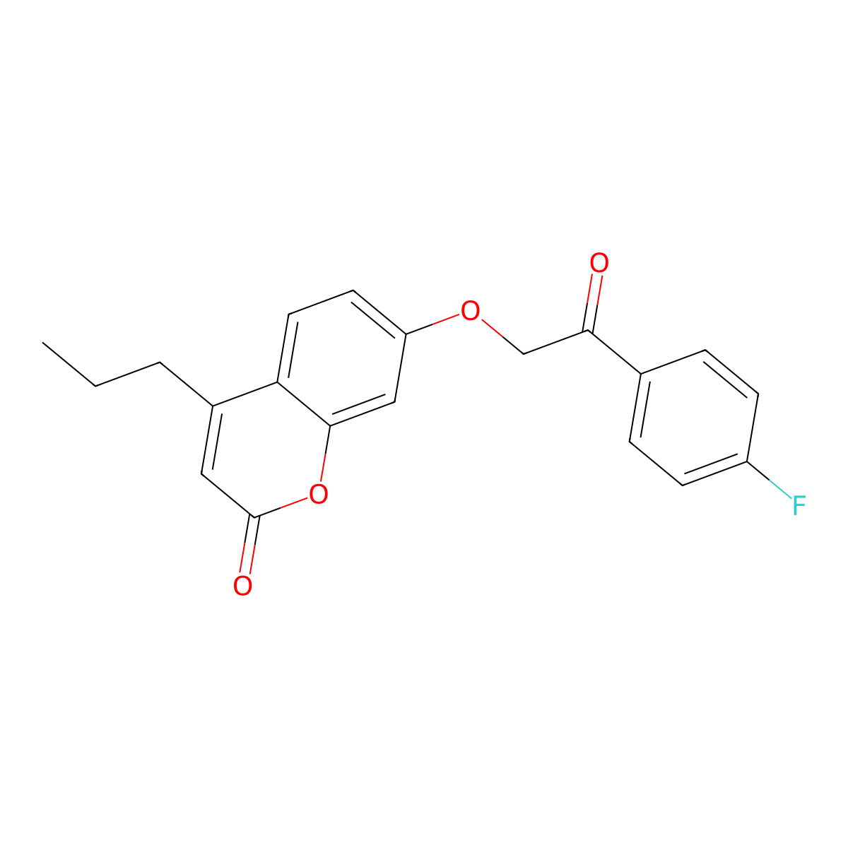 7-[2-(4-Fluorophenyl)-2-oxoethoxy]-4-propylchromen-2-one molecular structure, CAS 307546-73-2