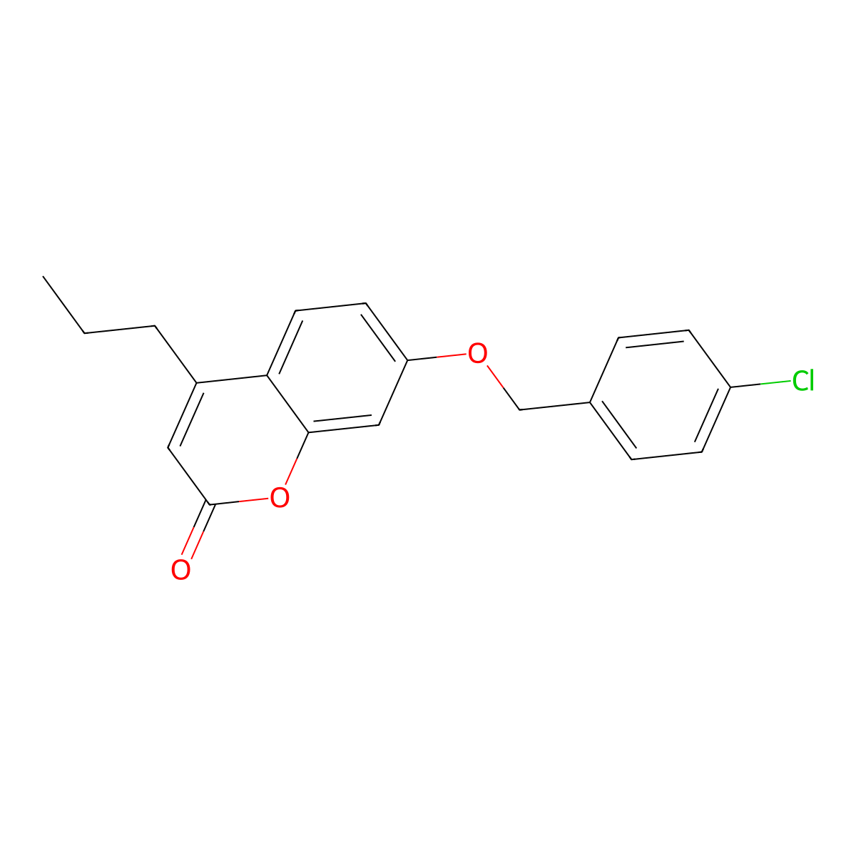 7-[(4-chlorophenyl)methoxy]-4-propyl-2H-chromen-2-one molecular structure, CAS 307546-79-8