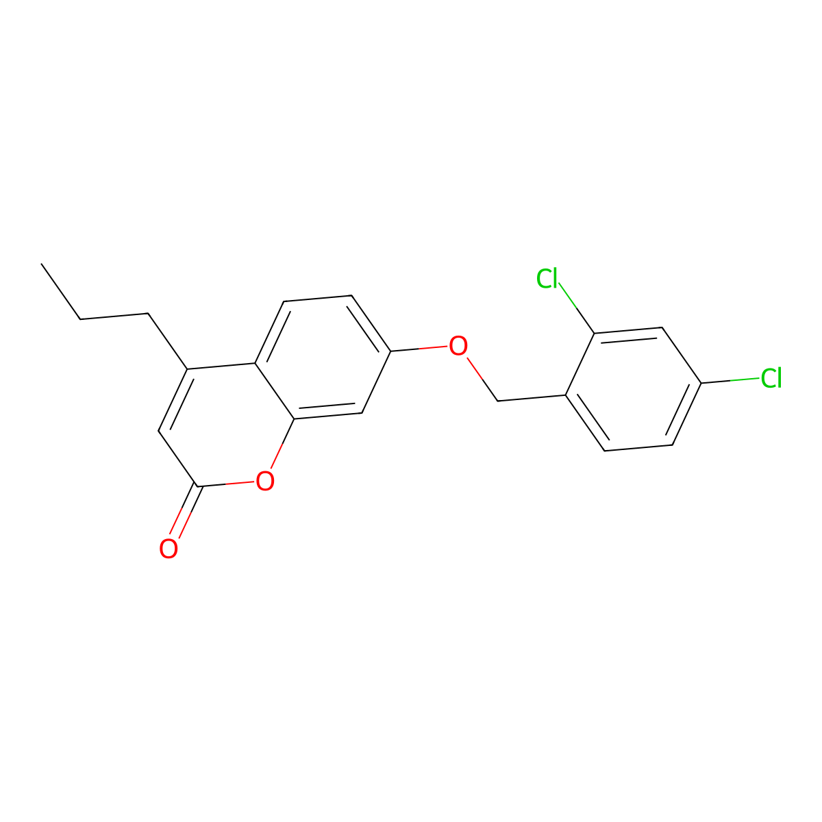 7-[(2,4-dichlorobenzyl)oxy]-4-propyl-2H-chromen-2-one molecular structure, CAS 307546-81-2