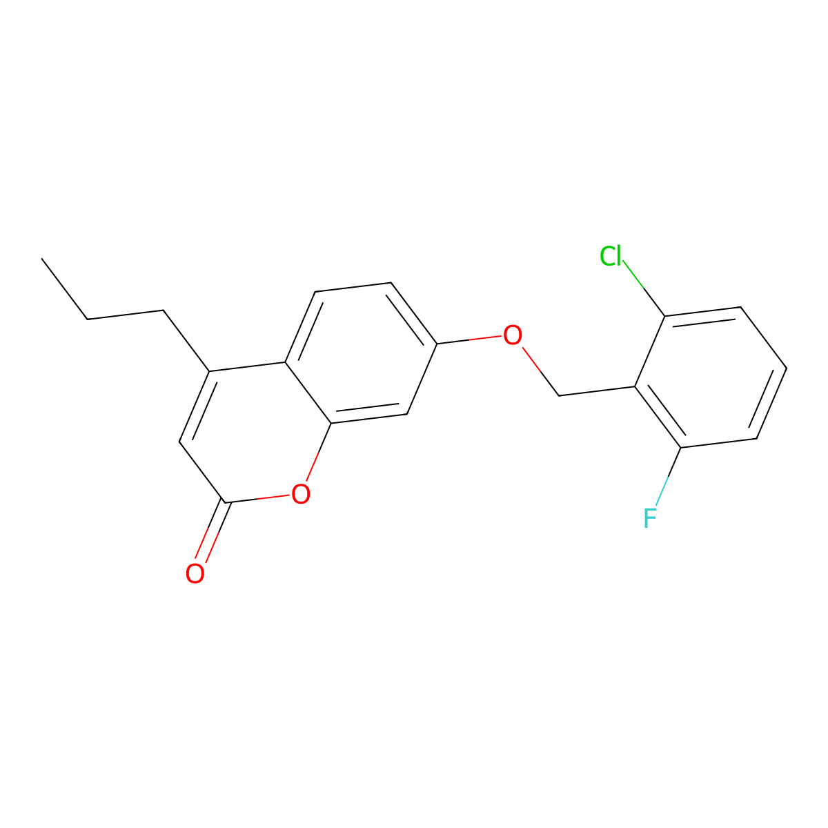 7-[(2-Chloro-6-fluorophenyl)methoxy]-4-propylchromen-2-one molecular structure, CAS 307546-84-5