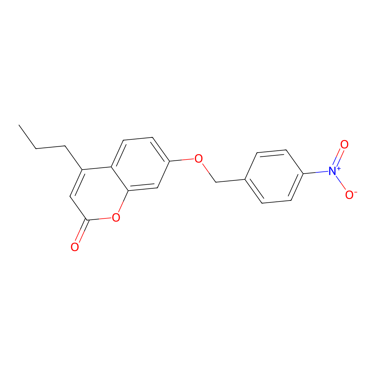 7-((4-nitrobenzyl)oxy)-4-propyl-2H-chromen-2-one molecular structure, CAS 307546-87-8