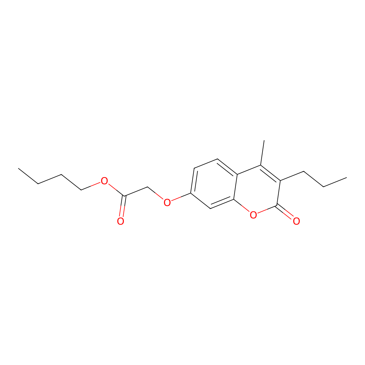(4-Methyl-2-oxo-3-propyl-2H-chromen-7-yloxy)-acetic acid butyl ester molecular structure, CAS 307546-91-4