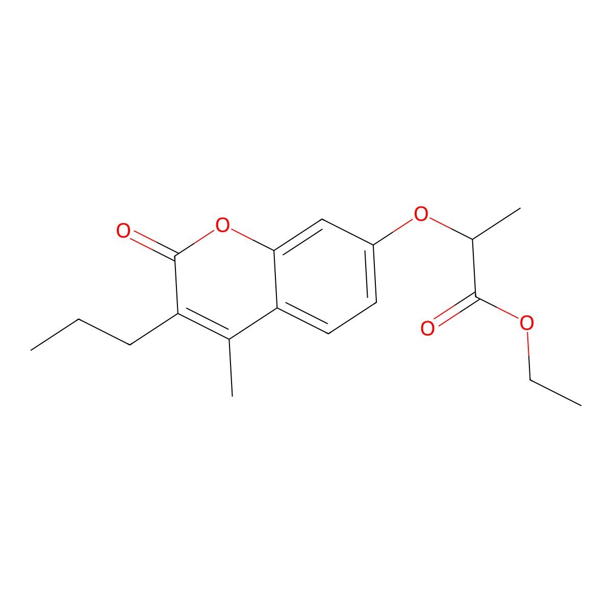 ethyl 2-[(4-methyl-2-oxo-3-propyl-2H-chromen-7-yl)oxy]propanoate molecular structure, CAS 307546-92-5