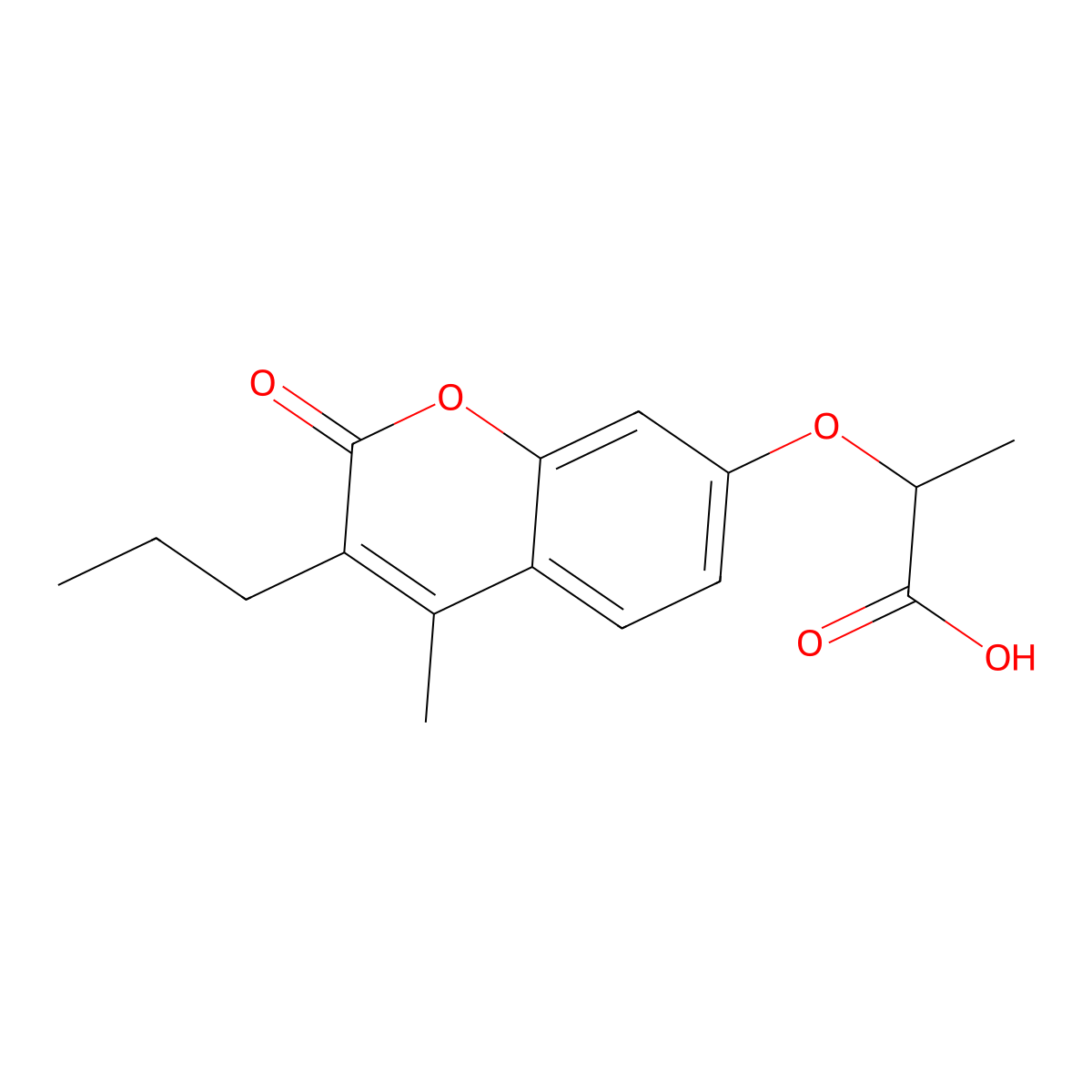 2-((4-methyl-2-oxo-3-propyl-2H-chromen-7-yl)oxy)propanoic acid molecular structure, CAS 307546-94-7