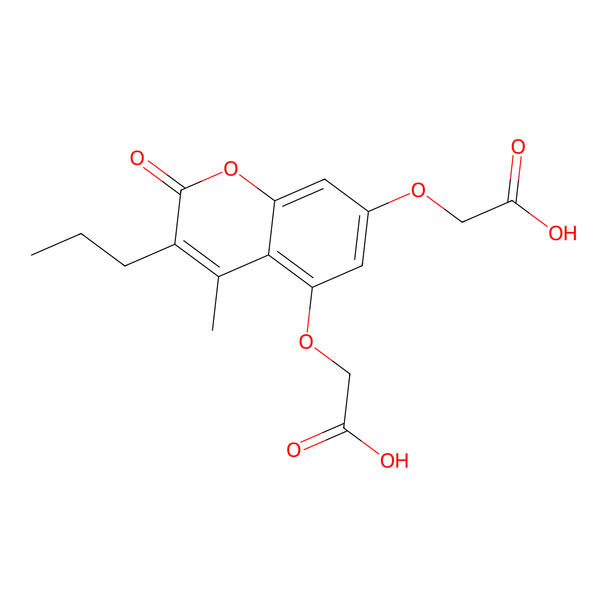 2,2'-[(4-methyl-2-oxo-3-propyl-2H-chromene-5,7-diyl)bis(oxy)]diacetic acid molecular structure, CAS 307547-05-3