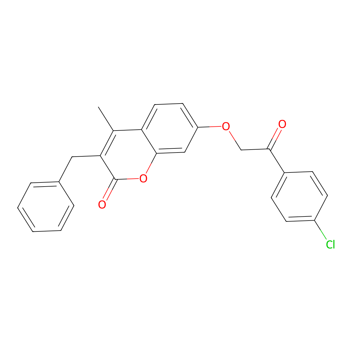 3-benzyl-7-[2-(4-chlorophenyl)-2-oxoethoxy]-4-methyl-2H-chromen-2-one molecular structure, CAS 307547-07-5