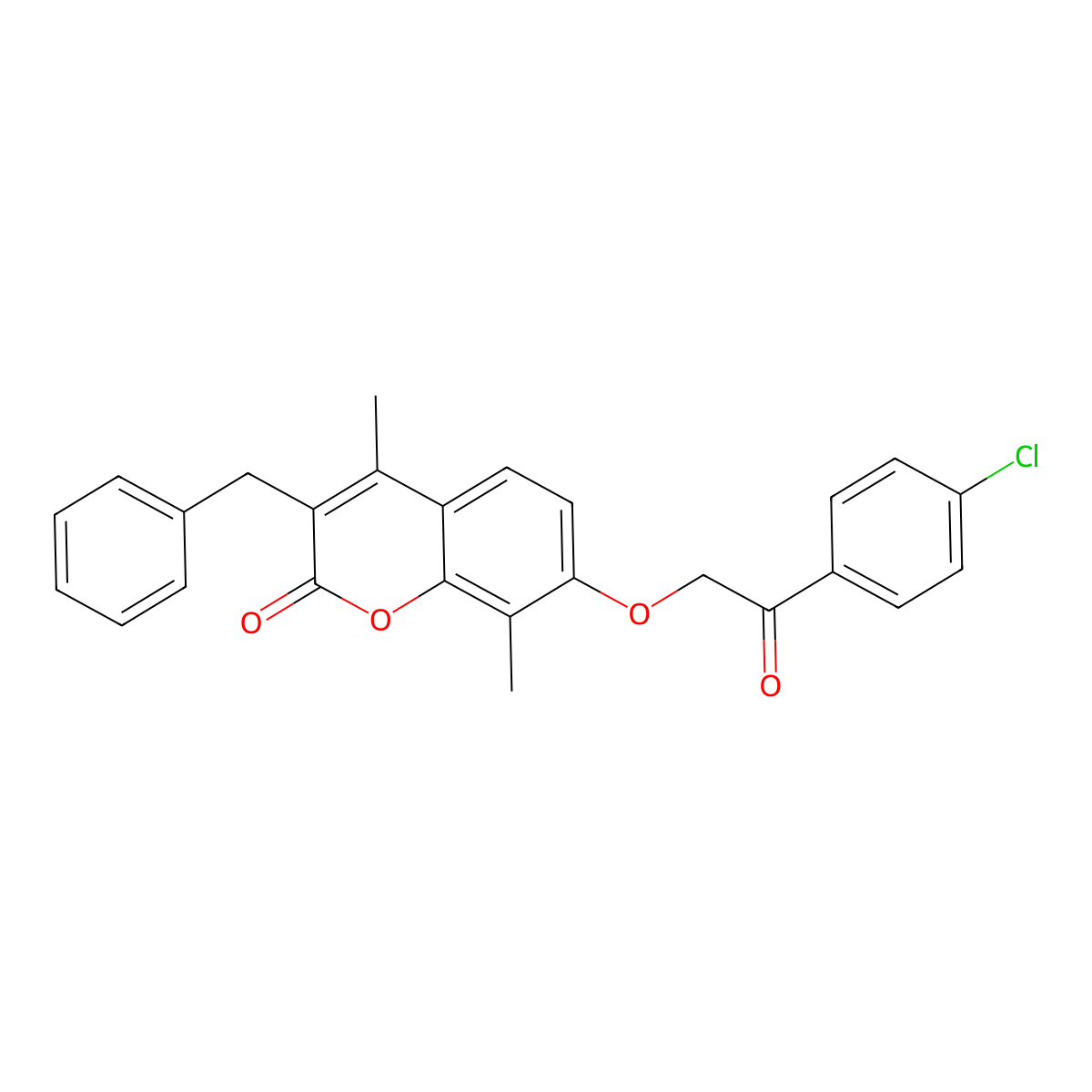 3-benzyl-7-[2-(4-chlorophenyl)-2-oxoethoxy]-4,8-dimethyl-2H-chromen-2-one molecular structure, CAS 307547-10-0